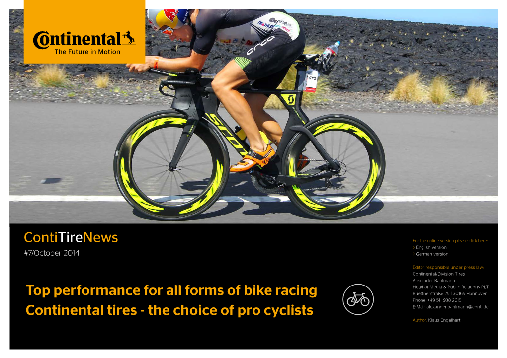 Contitirenews Top Performance for All Forms of Bike Racing Continental