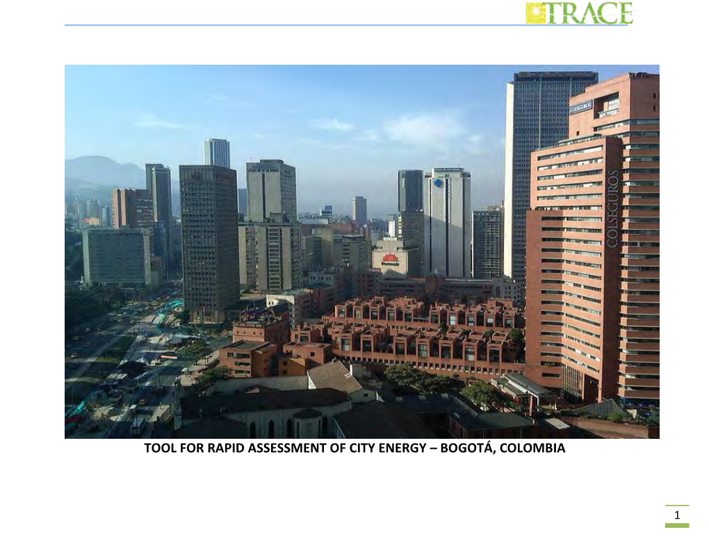 Tool for Rapid Assessment of City Energy – Bogotá, Colombia