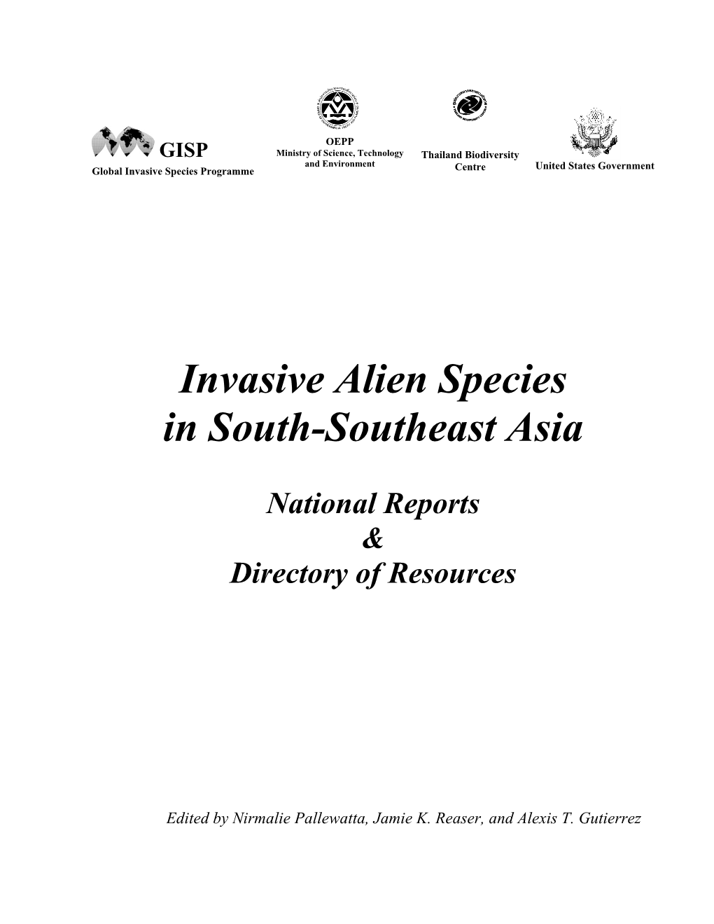 Invasive Alien Species in South-Southeast Asia