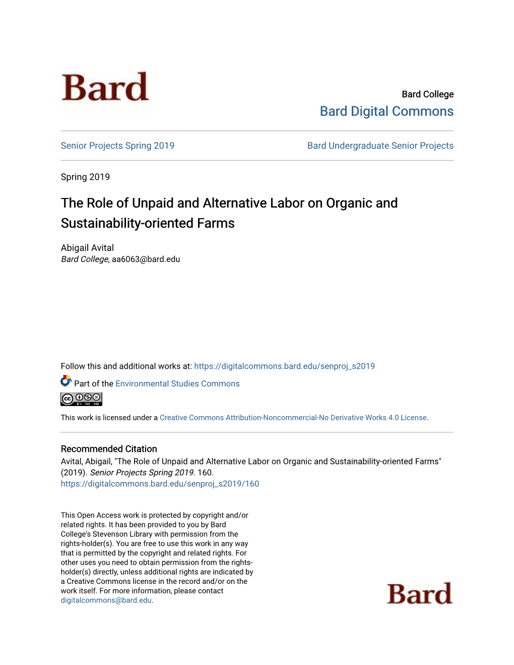 The Role of Unpaid and Alternative Labor on Organic and Sustainability-Oriented Farms