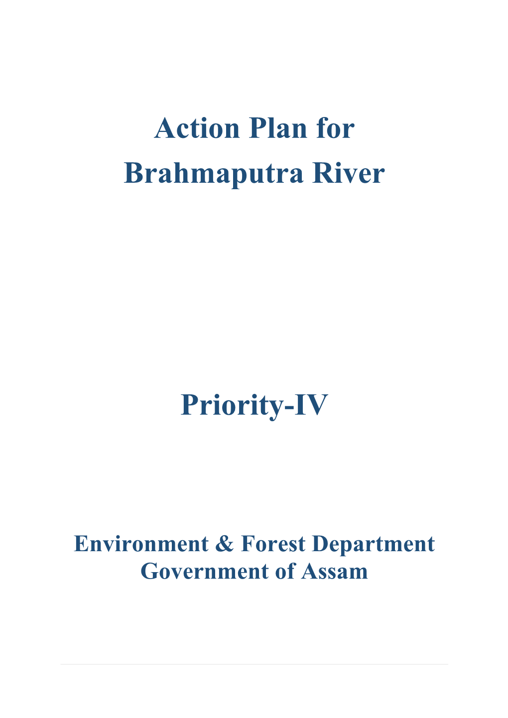 Action Plan for Brahmaputra River Priority-IV