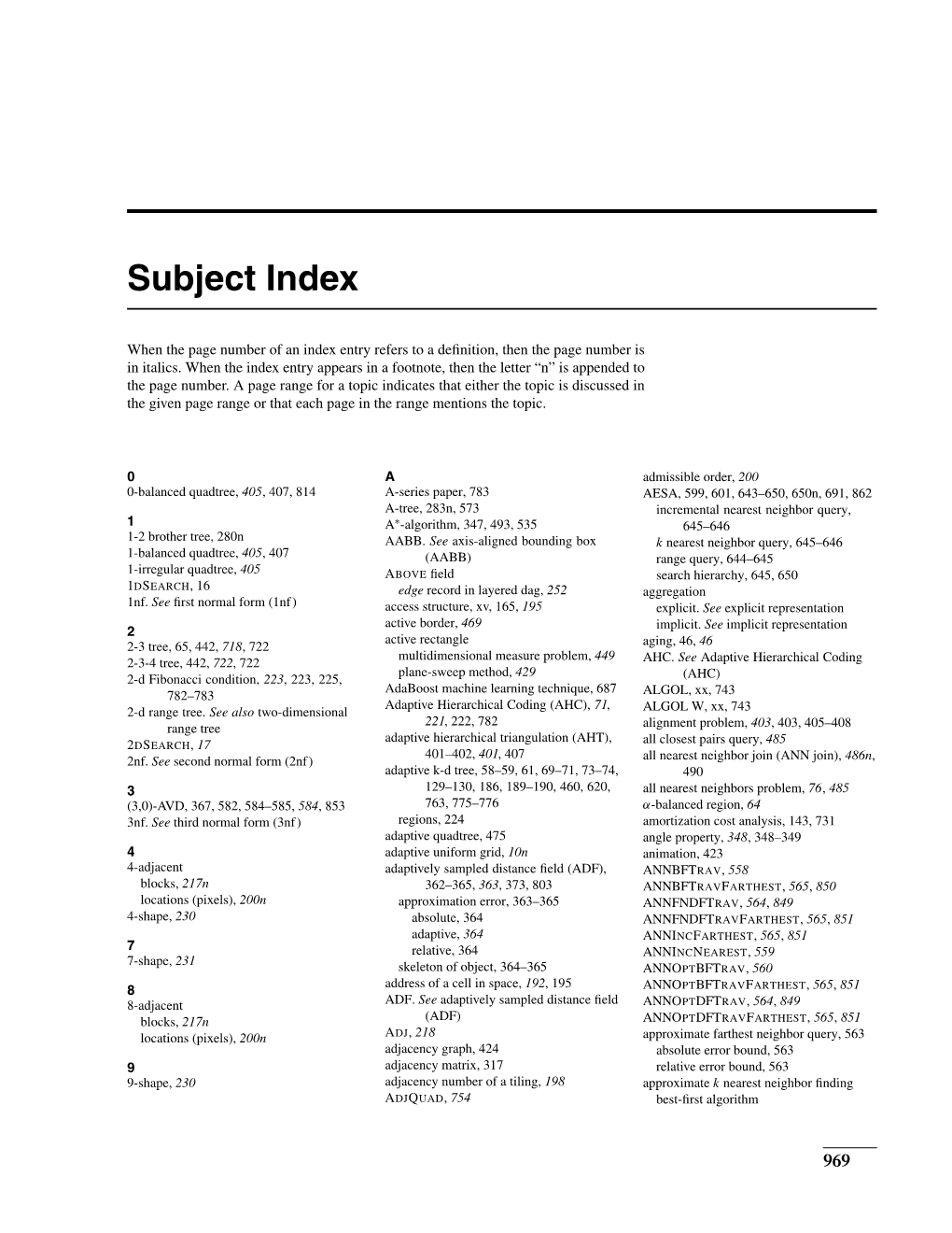 Subject Index