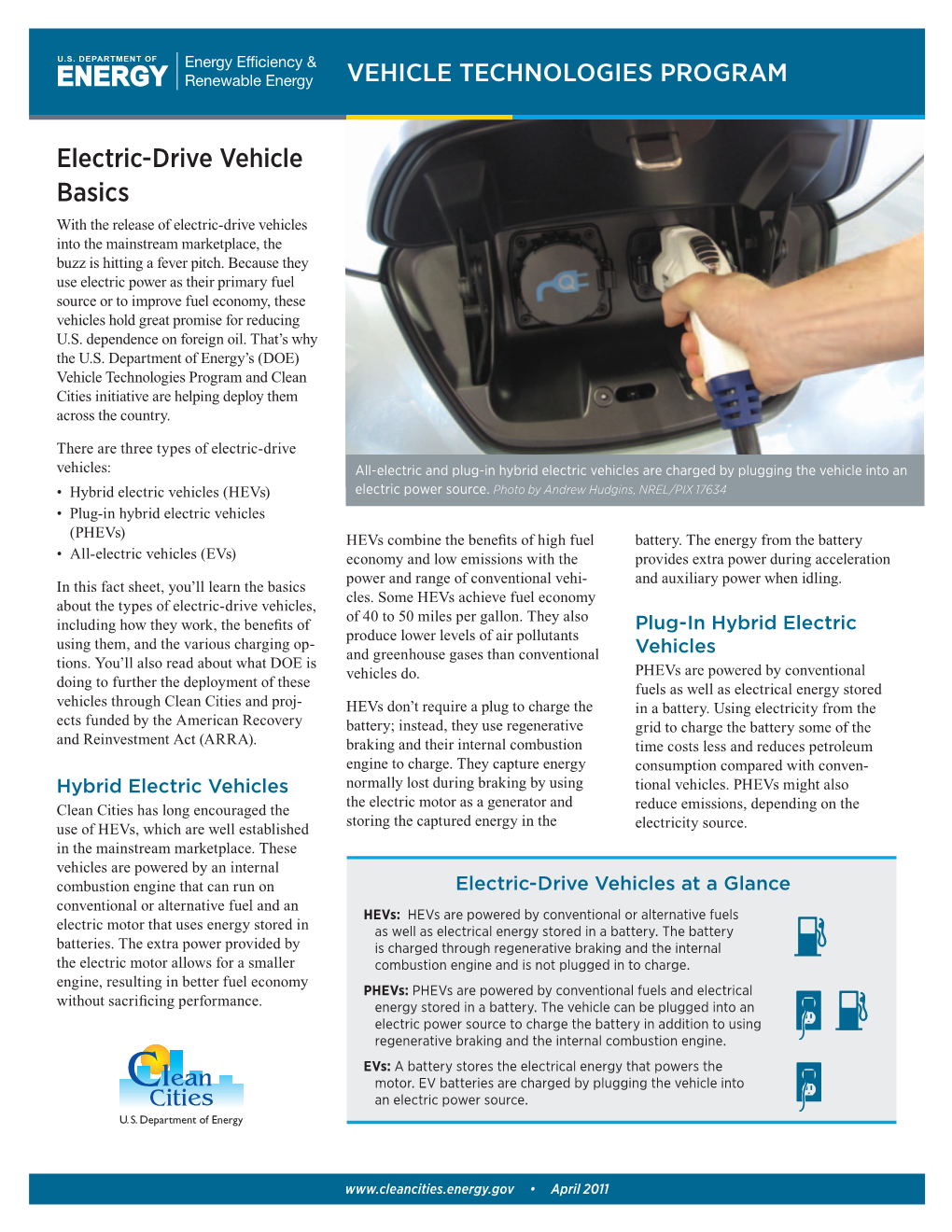 Electric-Drive Vehicle Basics with the Release of Electric-Drive Vehicles Into the Mainstream Marketplace, the Buzz Is Hitting a Fever Pitch