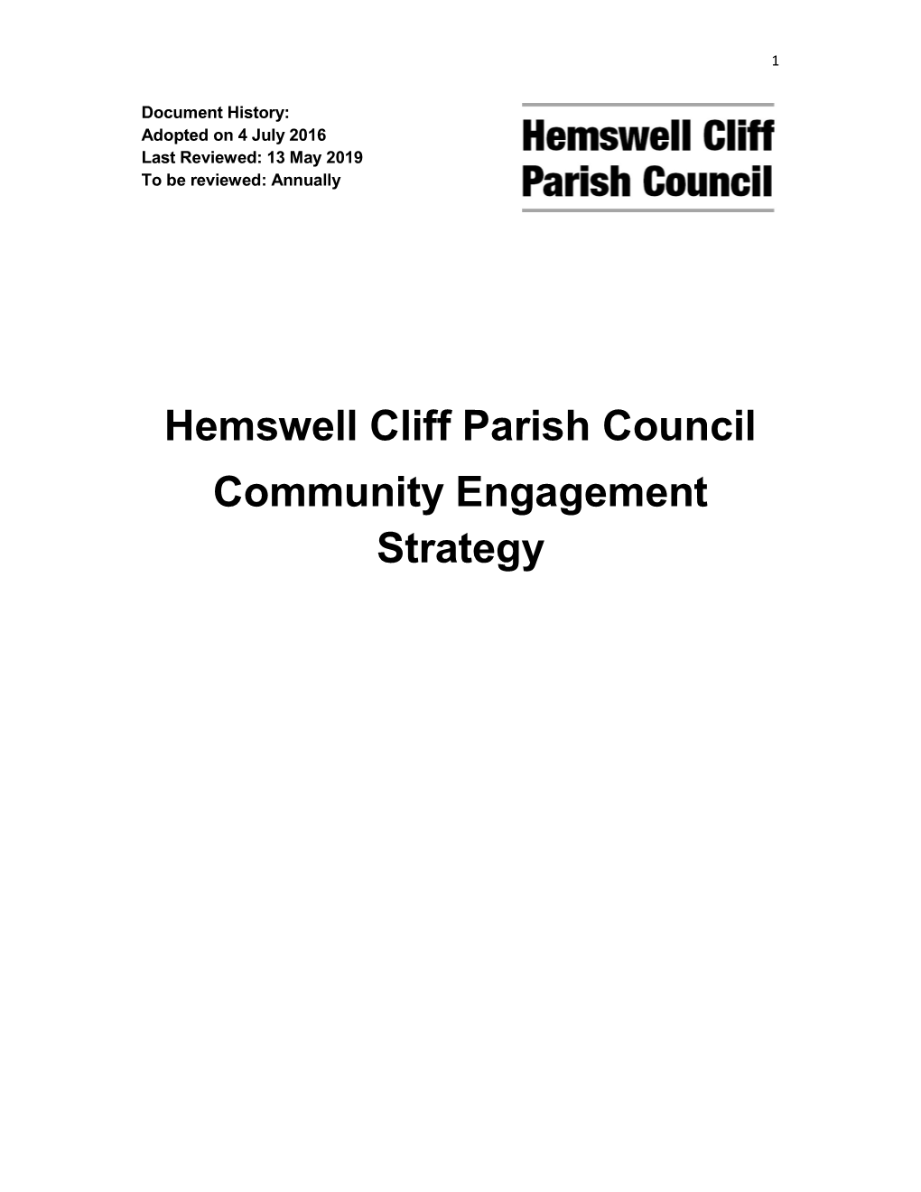 Hemswell Cliff Parish Council Community Engagement Strategy