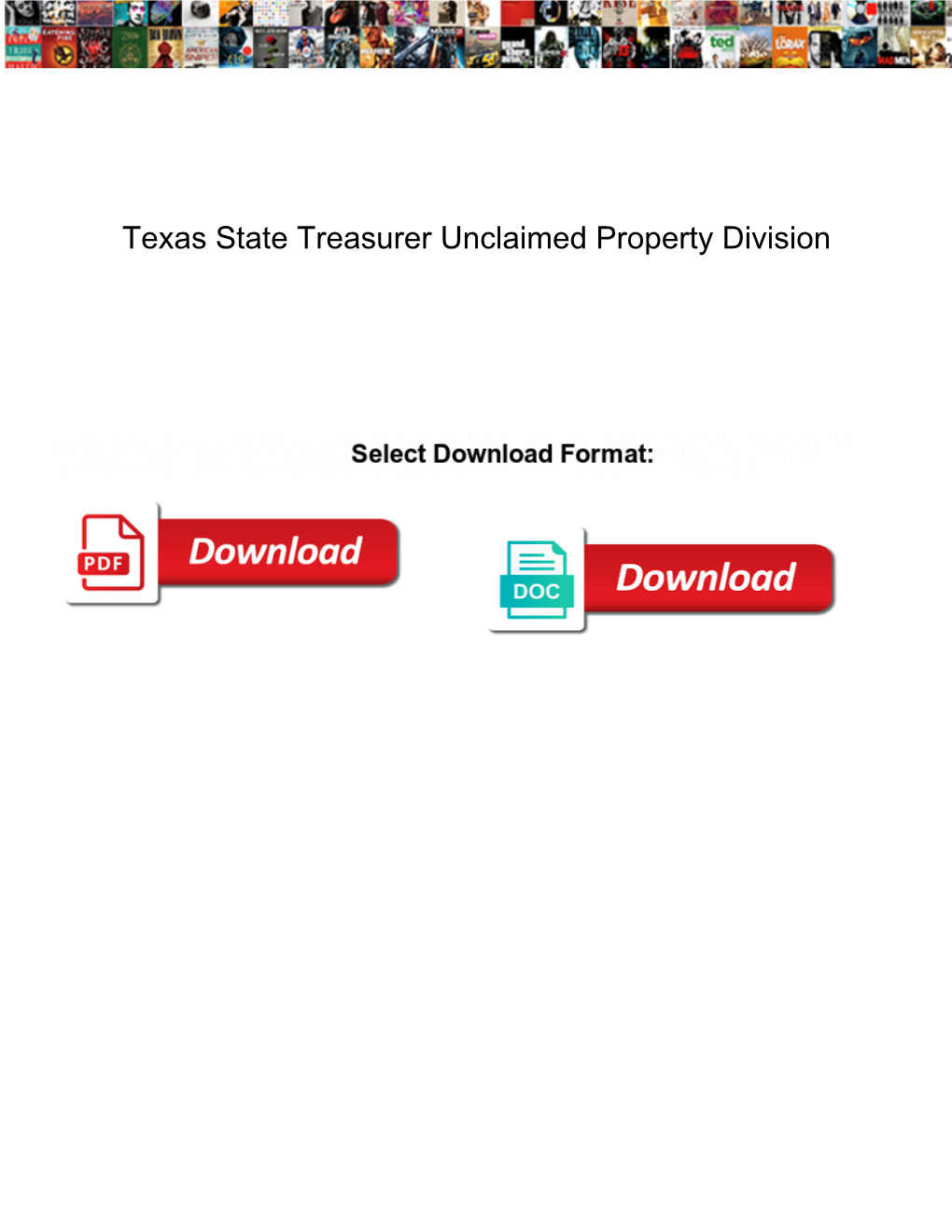 Texas State Treasurer Unclaimed Property Division