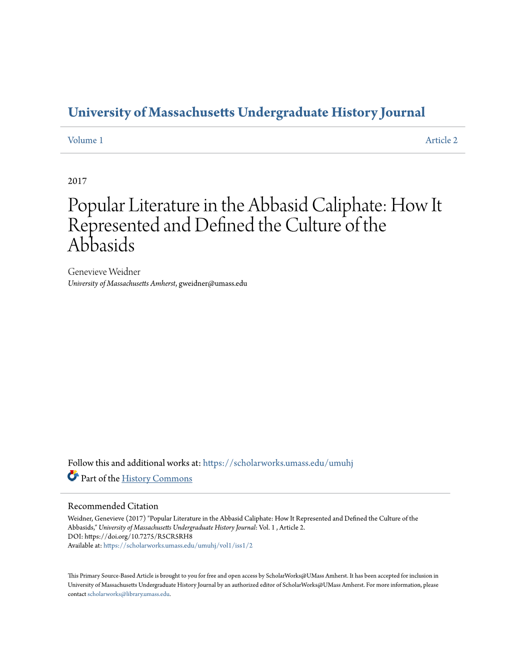 Popular Literature in the Abbasid Caliphate