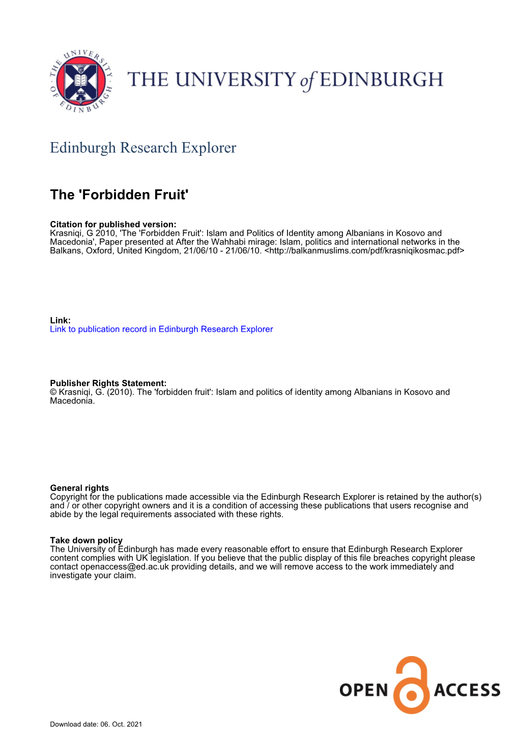 Edinburgh Research Explorer