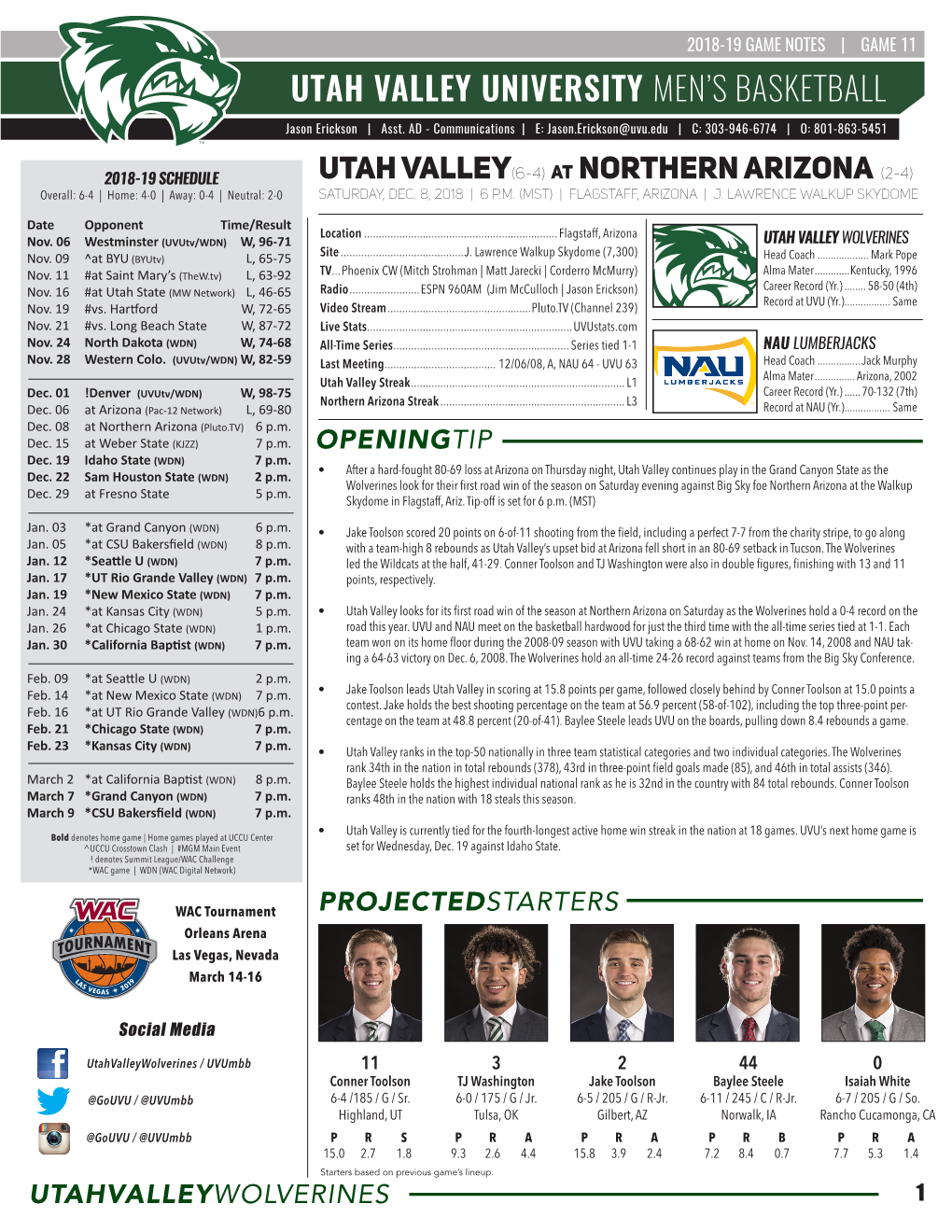 Utah Valley University Men's Basketball