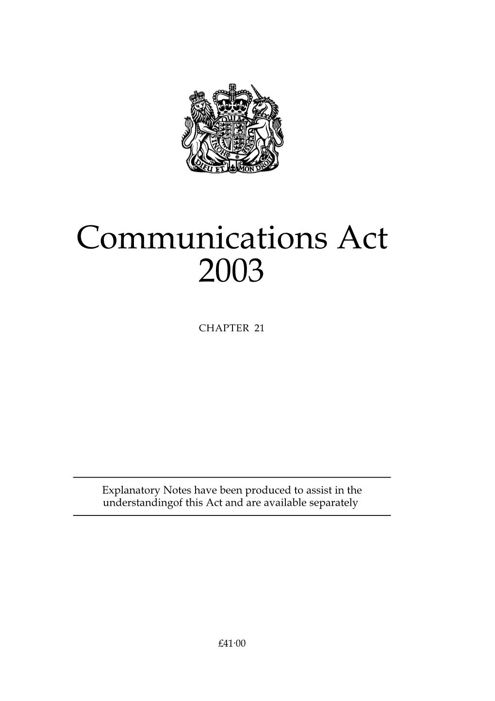 Communications Act 2003