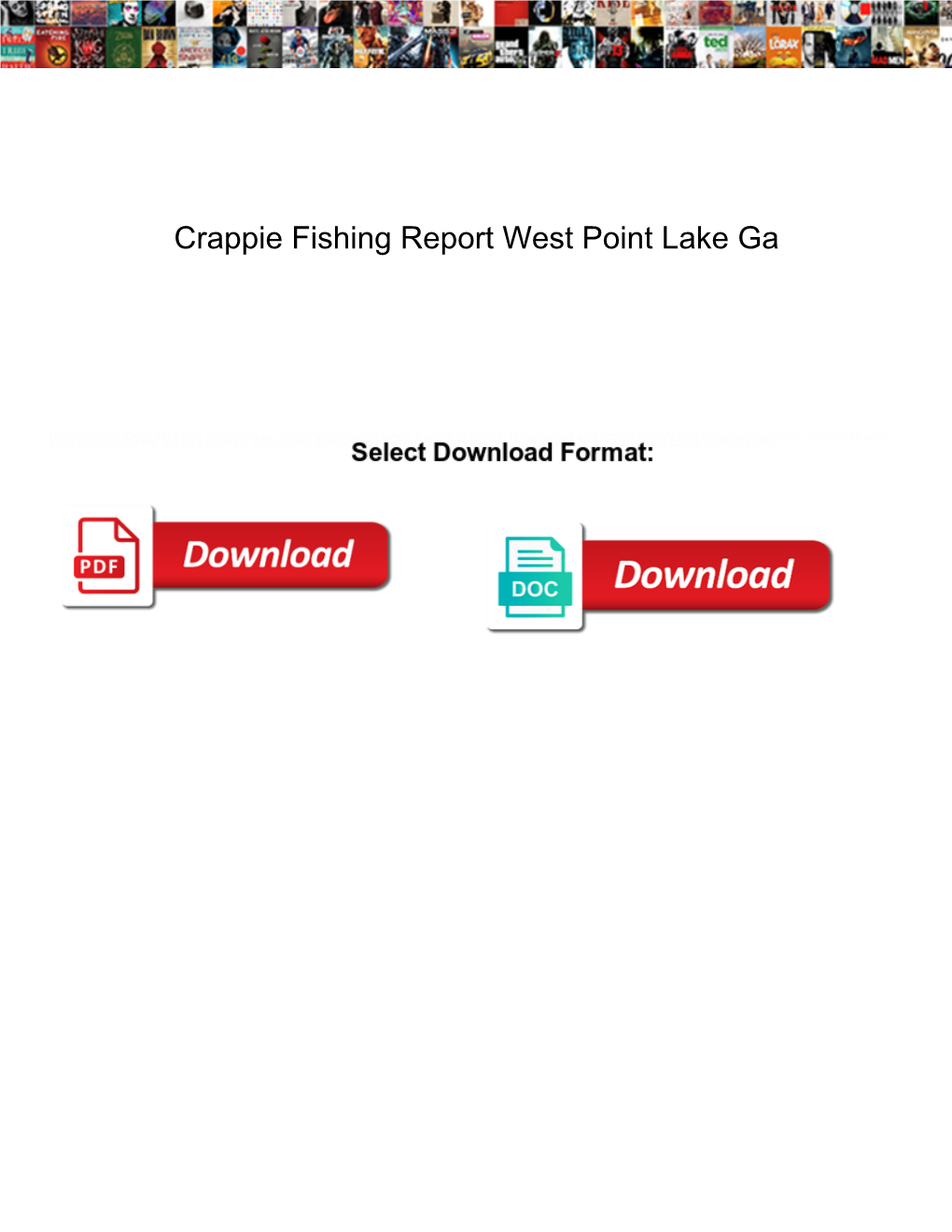 Crappie Fishing Report West Point Lake Ga