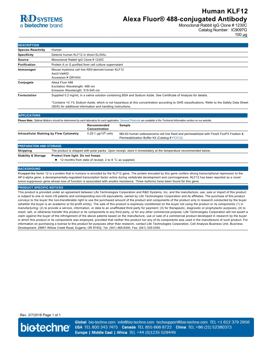 Human KLF12 Alexa Fluor® 488-Conjugated Antibody