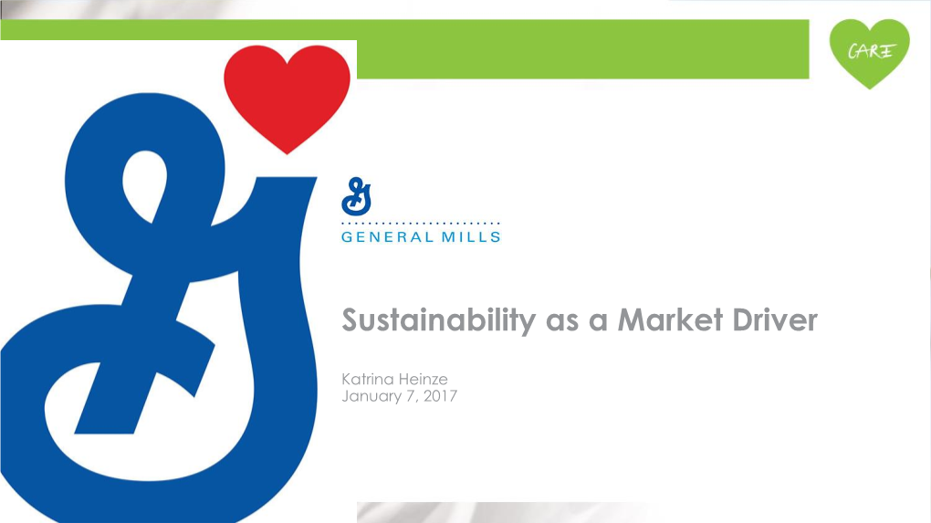 Sustainability As a Market Driver