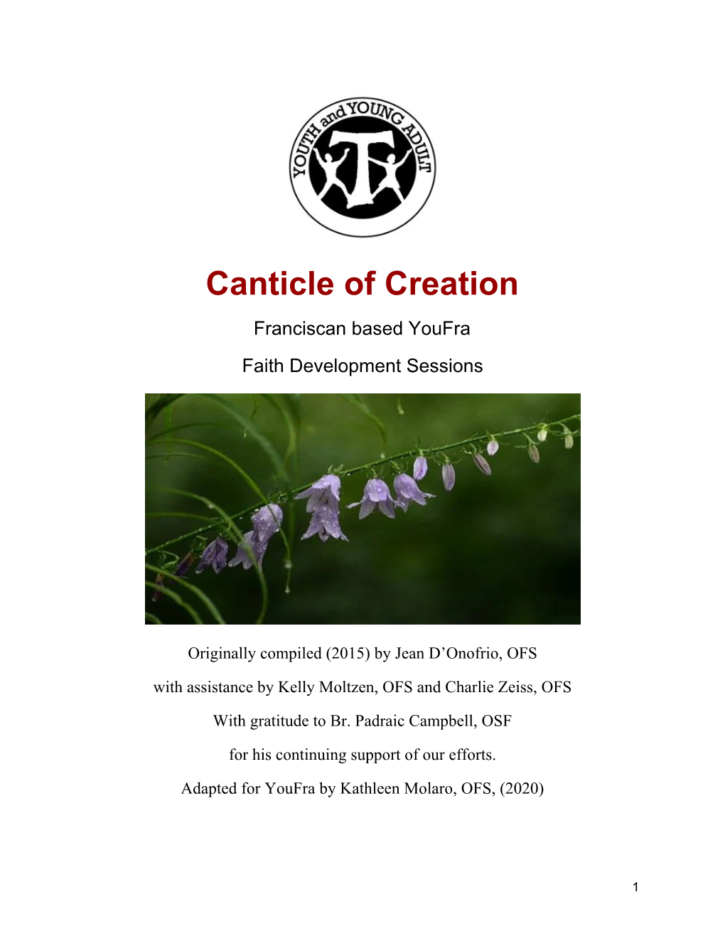 Canticle of Creation Franciscan Based Youfra Faith Development Sessions