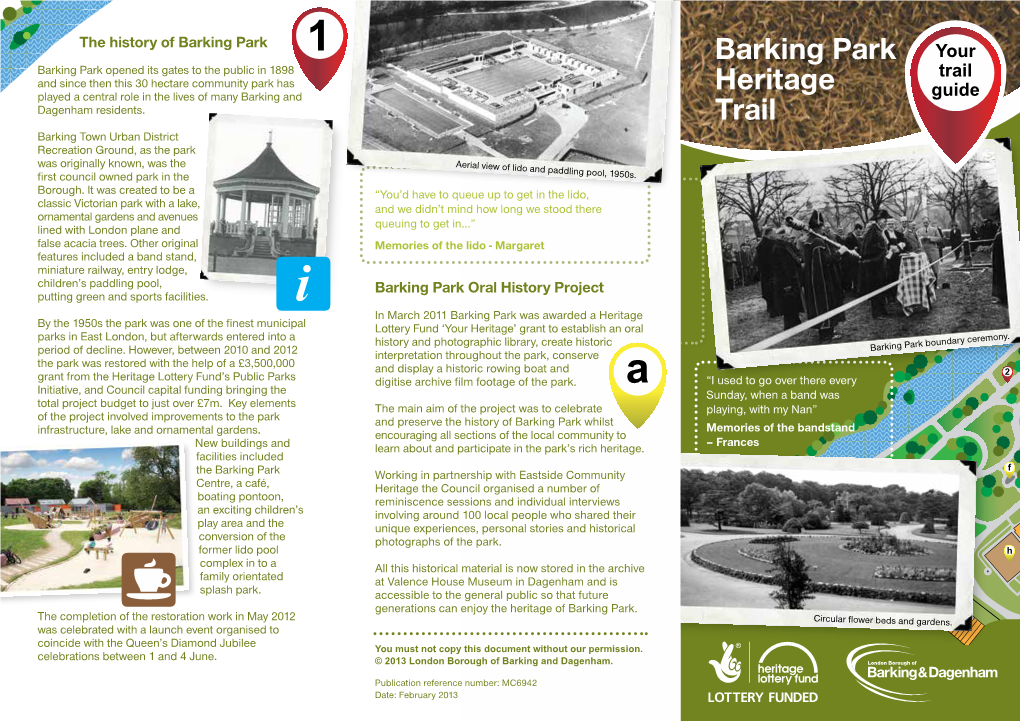 Barking Park Heritage Trail Leaflet