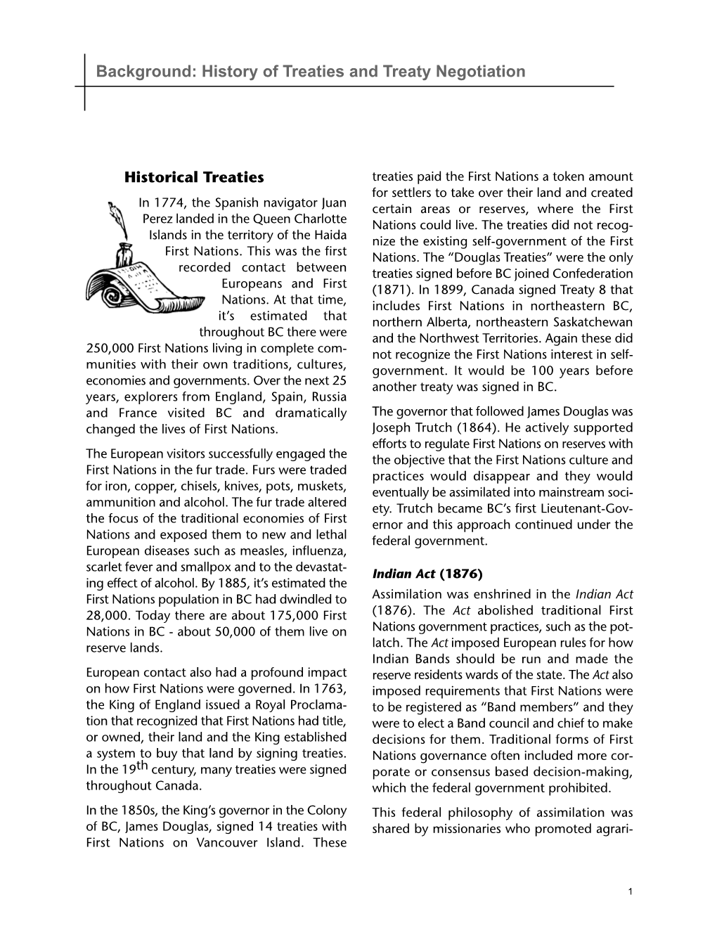 Background: History of Treaties and Treaty Negotiation