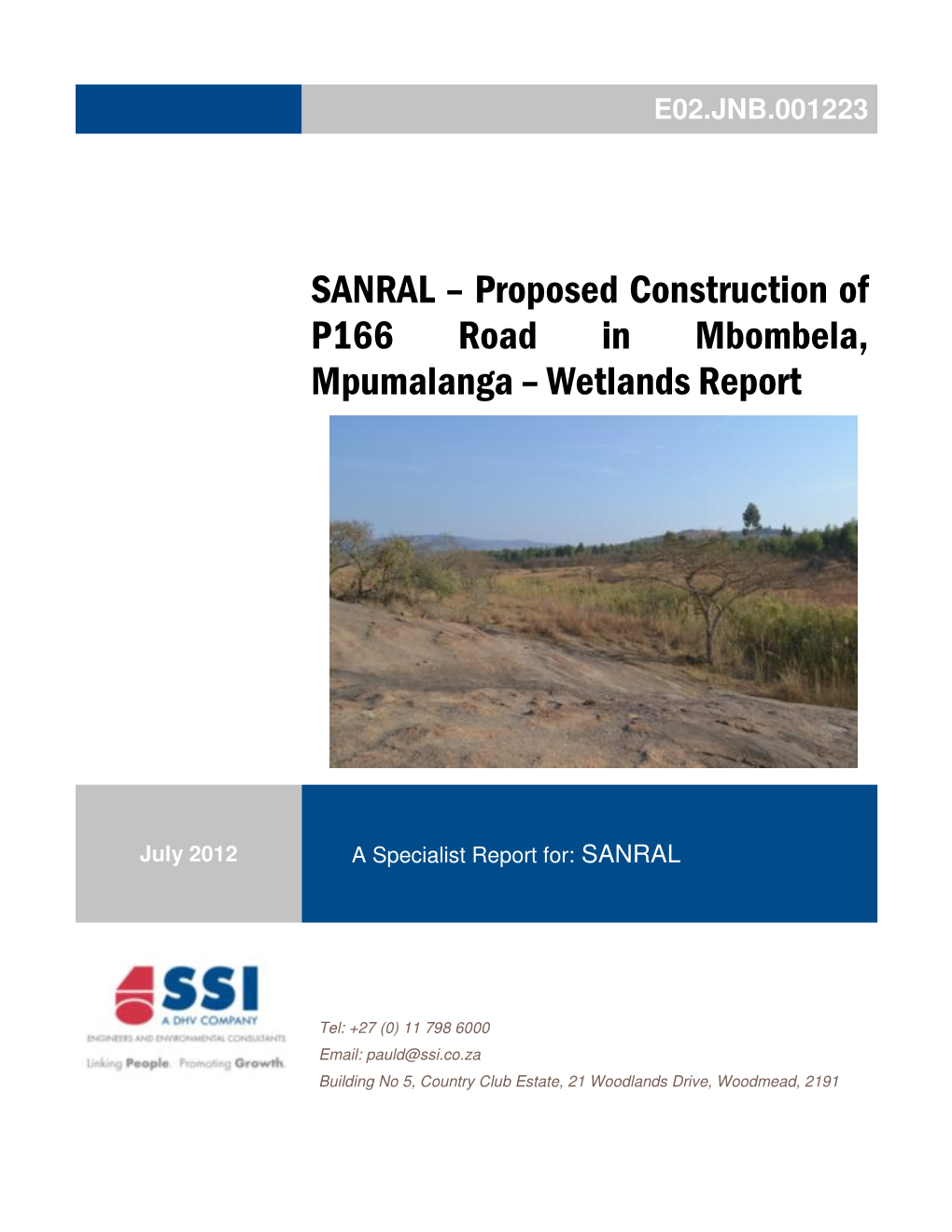 SANRAL – Proposed Construction of P166 Road in Mbombela, Mpumalanga – Wetlands Report