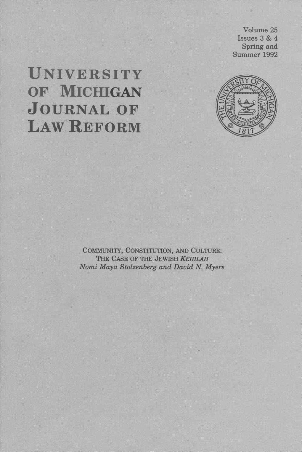 Community, Constitution and Culture: the Case of the Jewish Kehilah