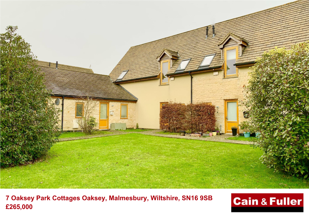 7 Oaksey Park Cottages Oaksey, Malmesbury, Wiltshire, SN16 9SB £265000