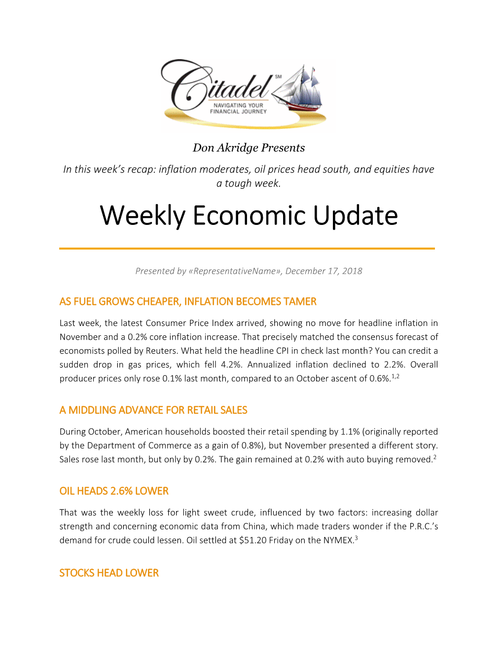 Weekly Economic Update