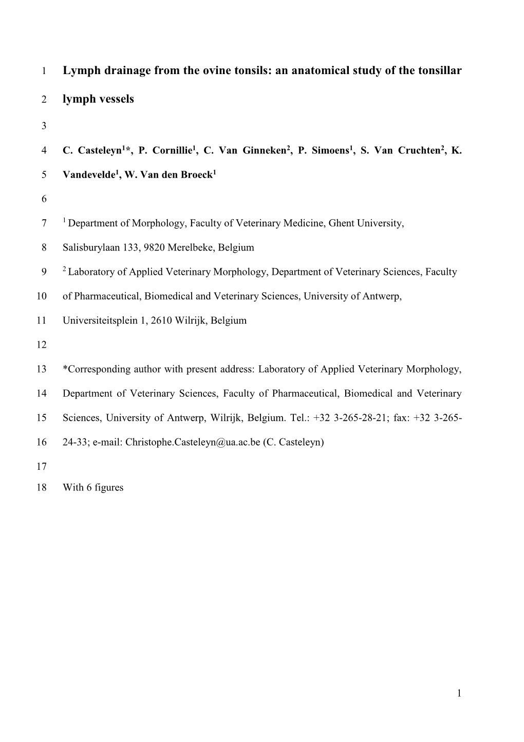 Lymph Drainage from the Ovine Tonsils: an Anatomical Study of the Tonsillar