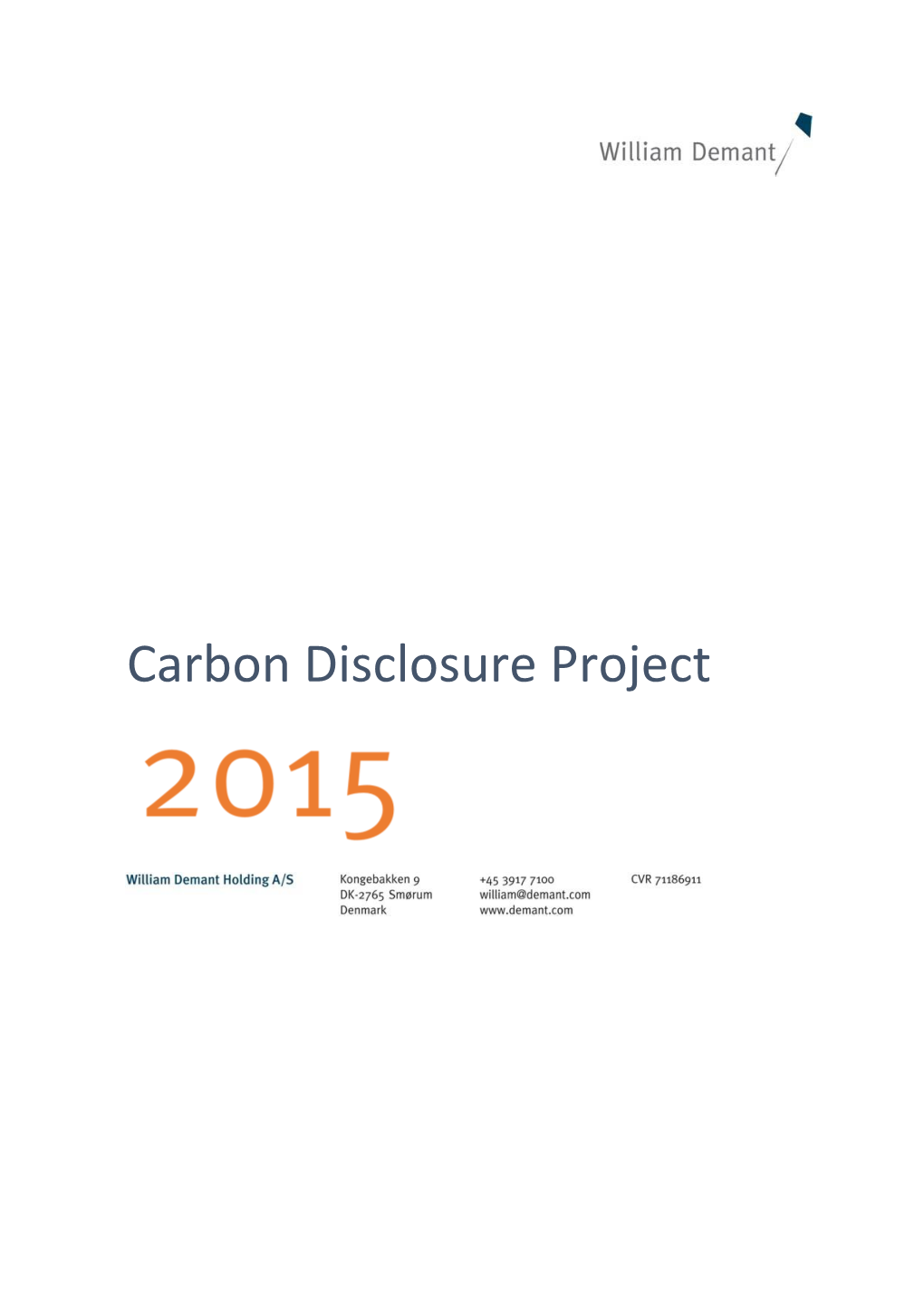 Carbon Disclosure Project 2015