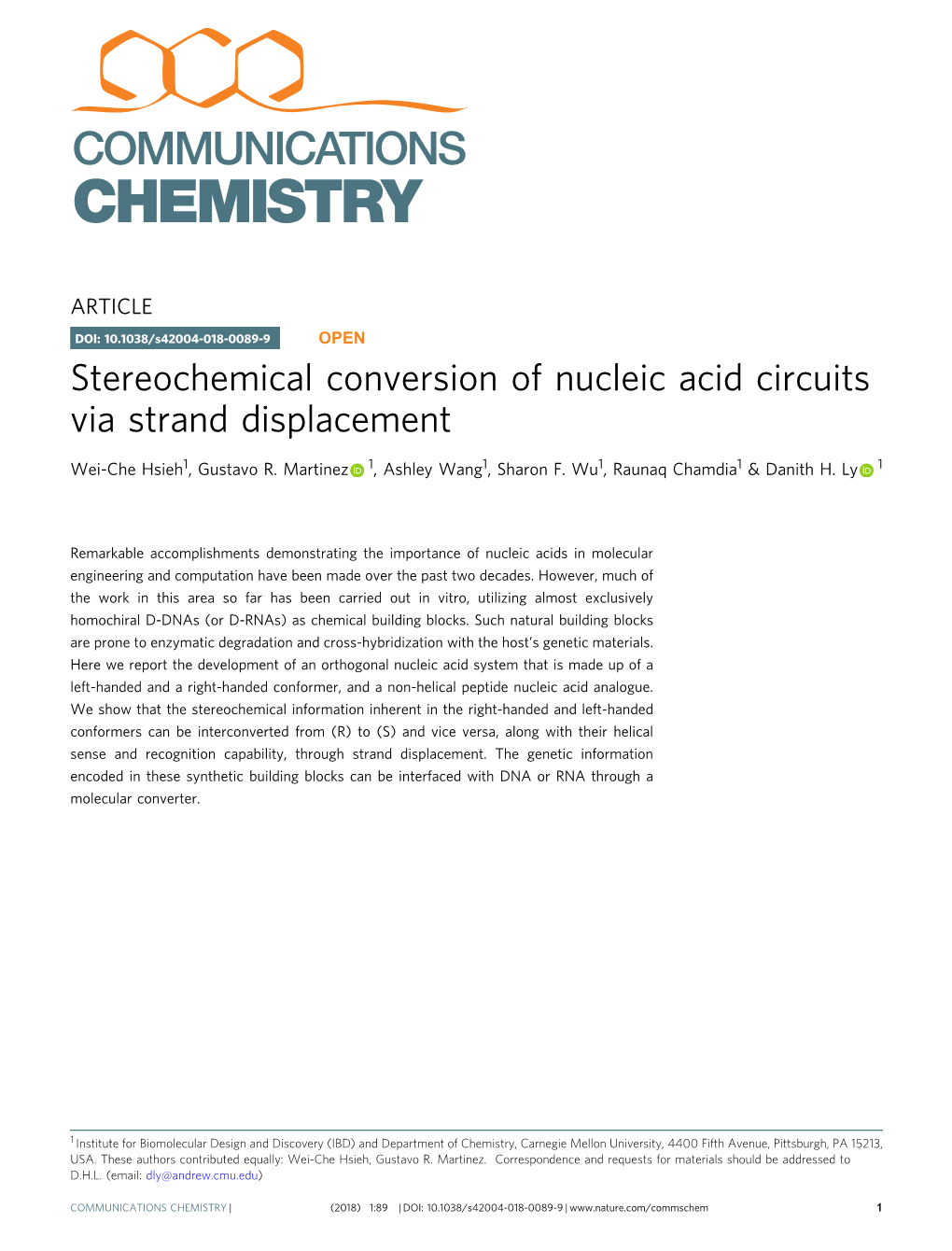 Stereochemical Conversion of Nucleic Acid Circuits Via Strand Displacement