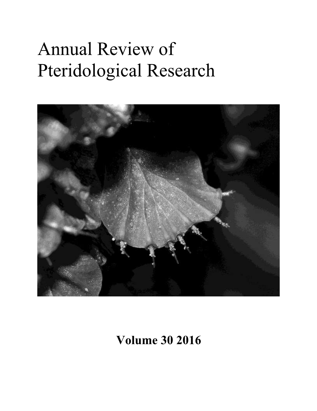 ARPR Volume 30 (2016)