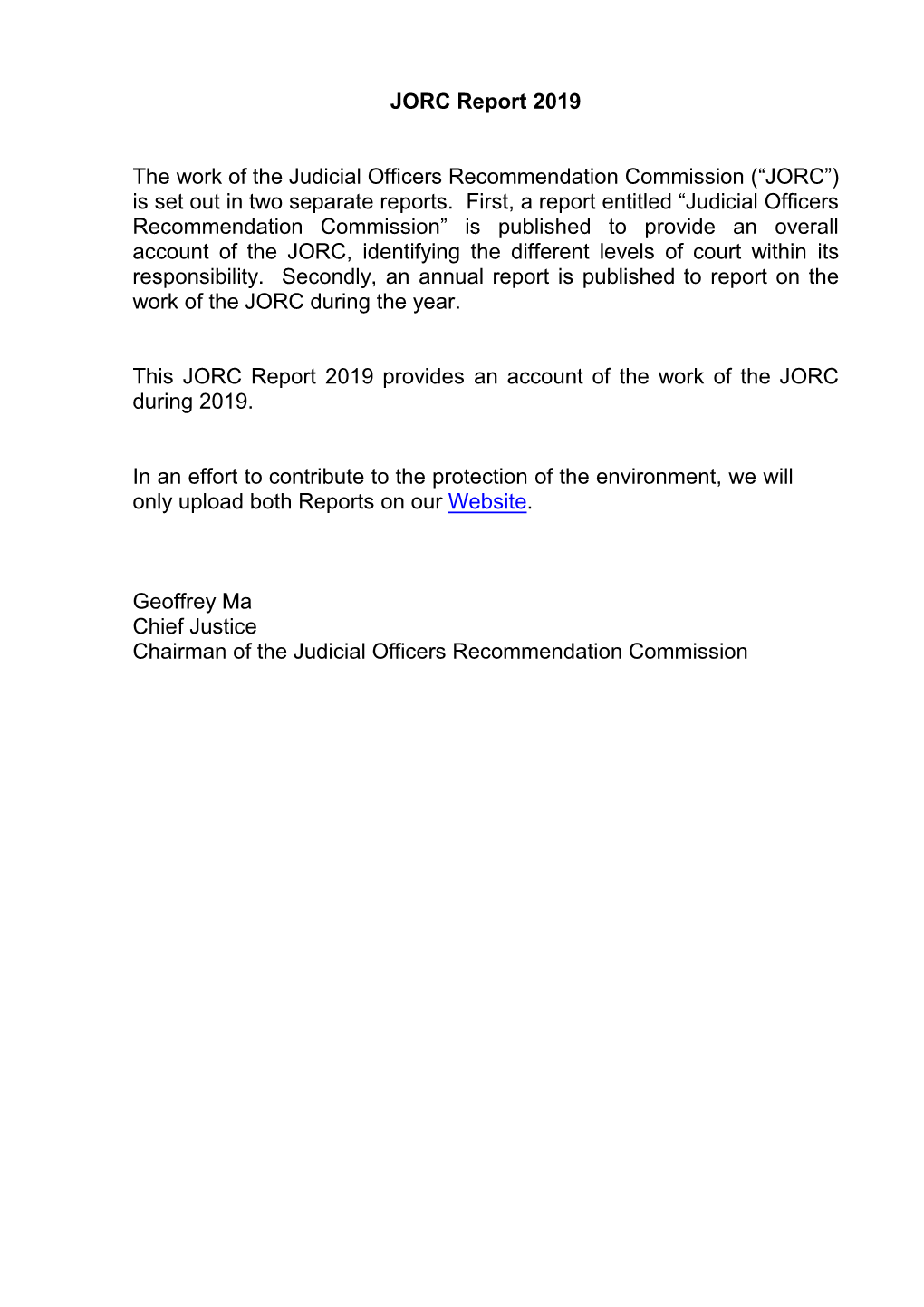 JORC Report 2019