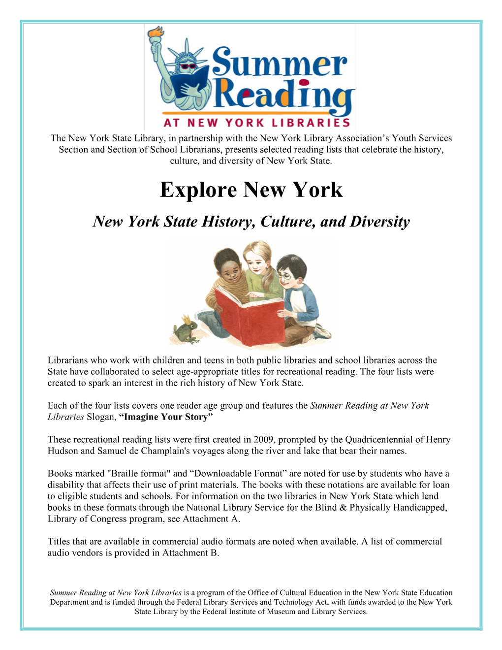 2020 New York Statewide Summer Reading Program