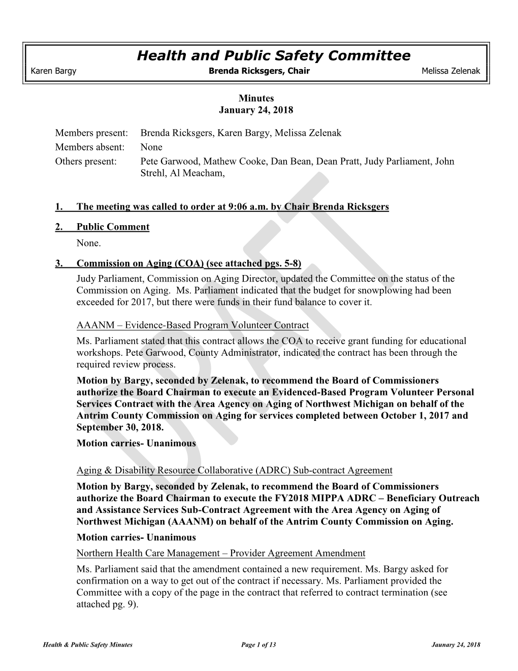 Health and Public Safety Committee