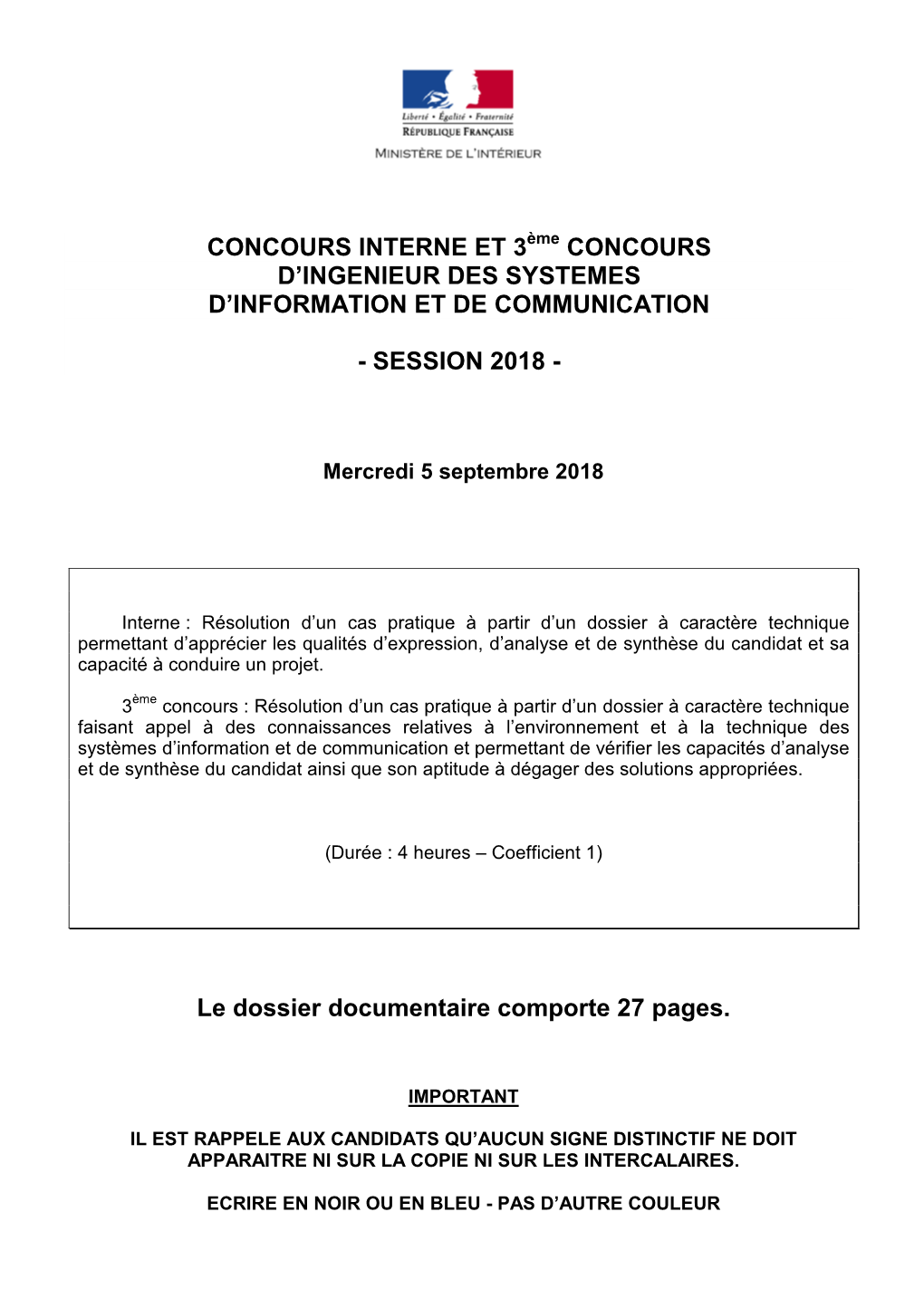 Le Dossier Documentaire Comporte 27 Pages