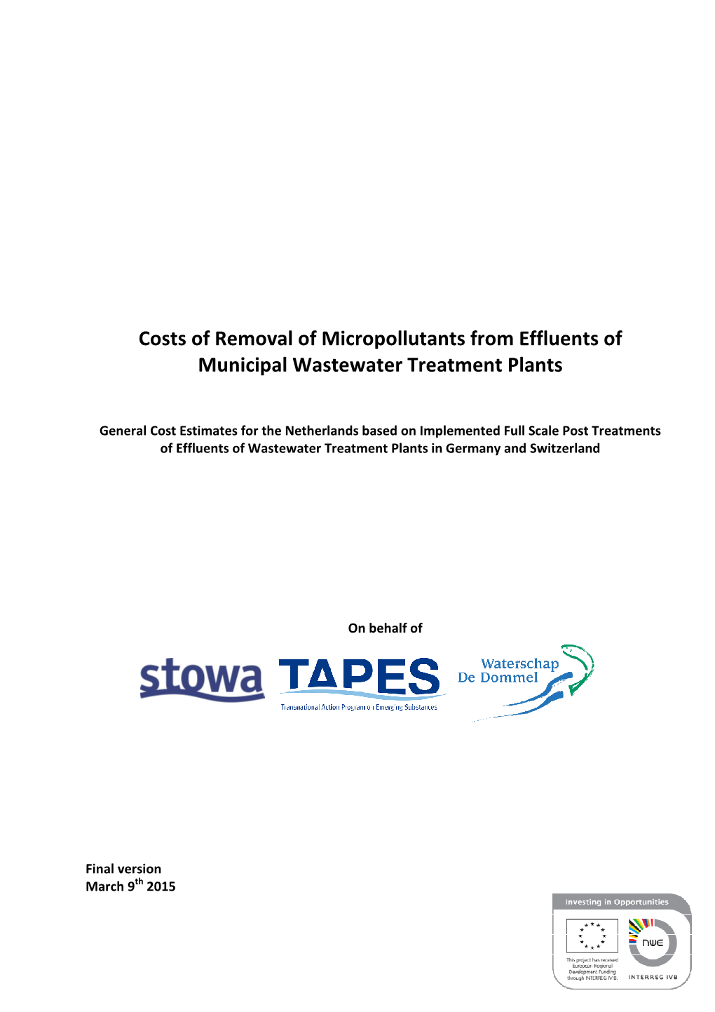 Emoval of Micropollutants from Municipal Wastewater (As of January 2015 [63]; See Also Appendix 1)