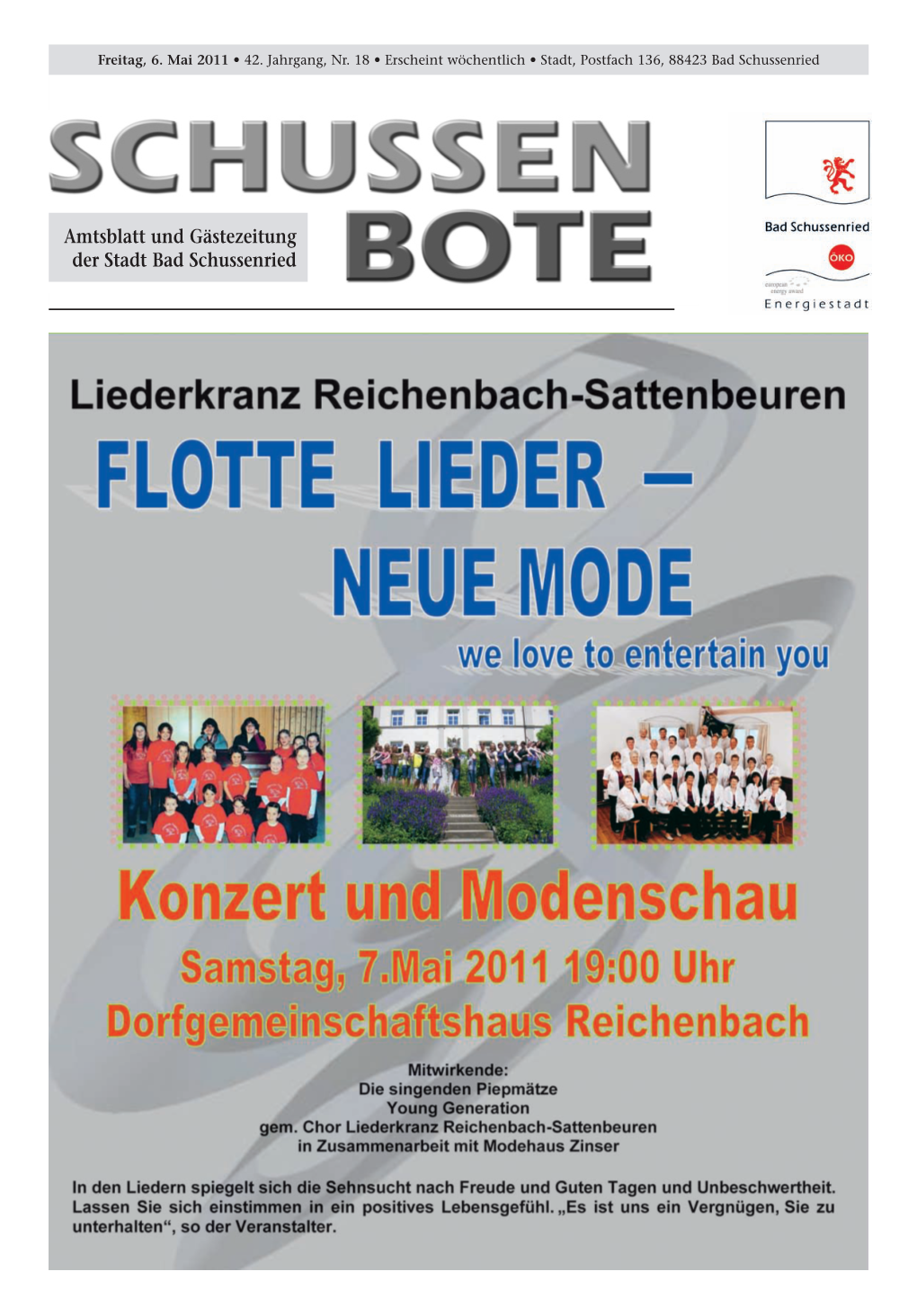 Amtsblatt Und Gästezeitung Der Stadt Bad Schussenried Stadt Bad Schussenried Sowie Der Markt- Begleitet Museumsführerin Monika Dou- Verband Recht Herzlich Einladen