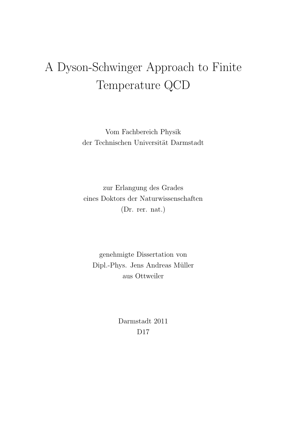 A Dyson-Schwinger Approach to Finite Temperature QCD