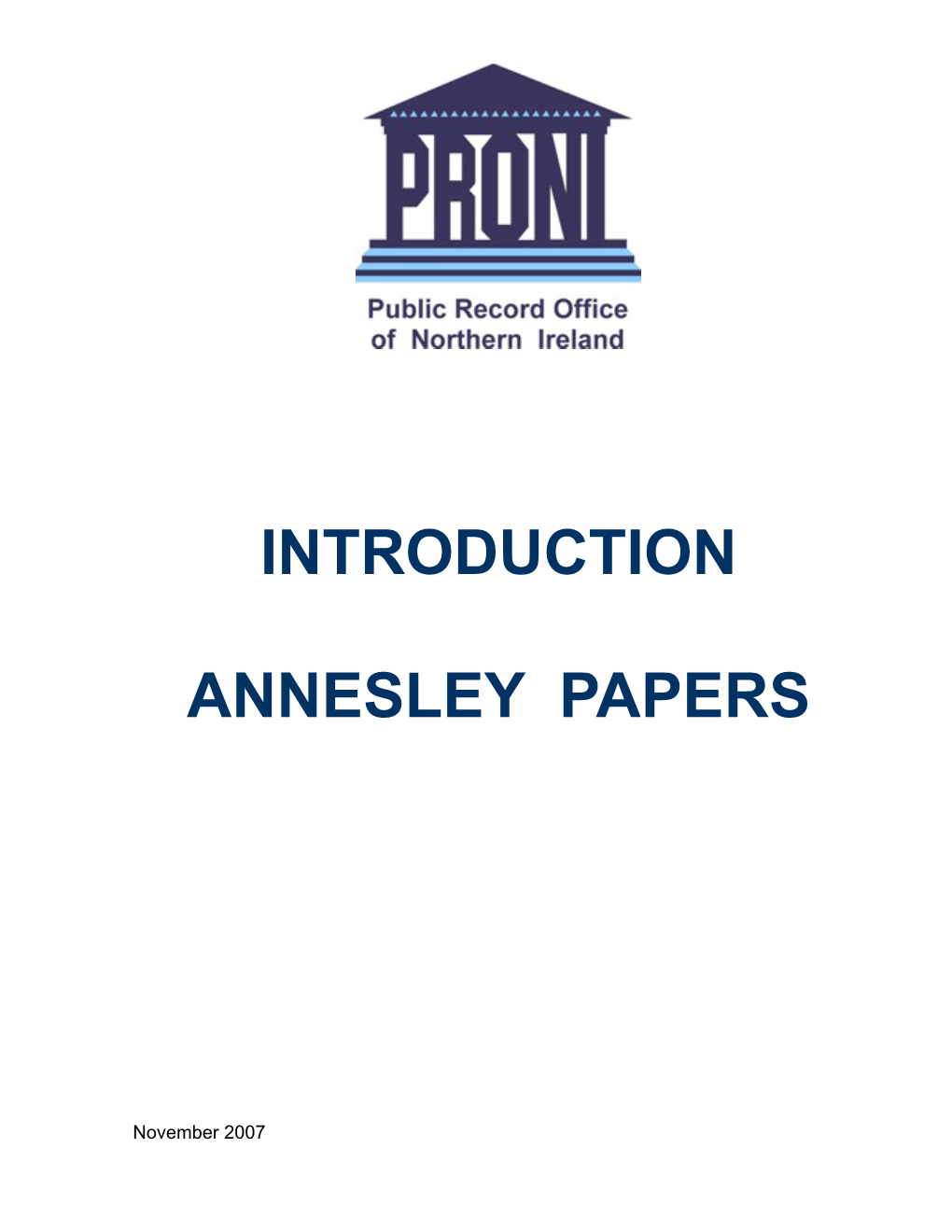 Introduction to the Annesley Papers