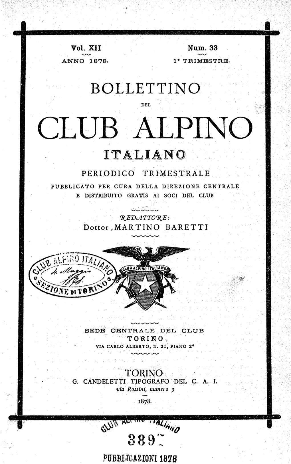 Club Alpino Italiano • Periodico Trimestrale