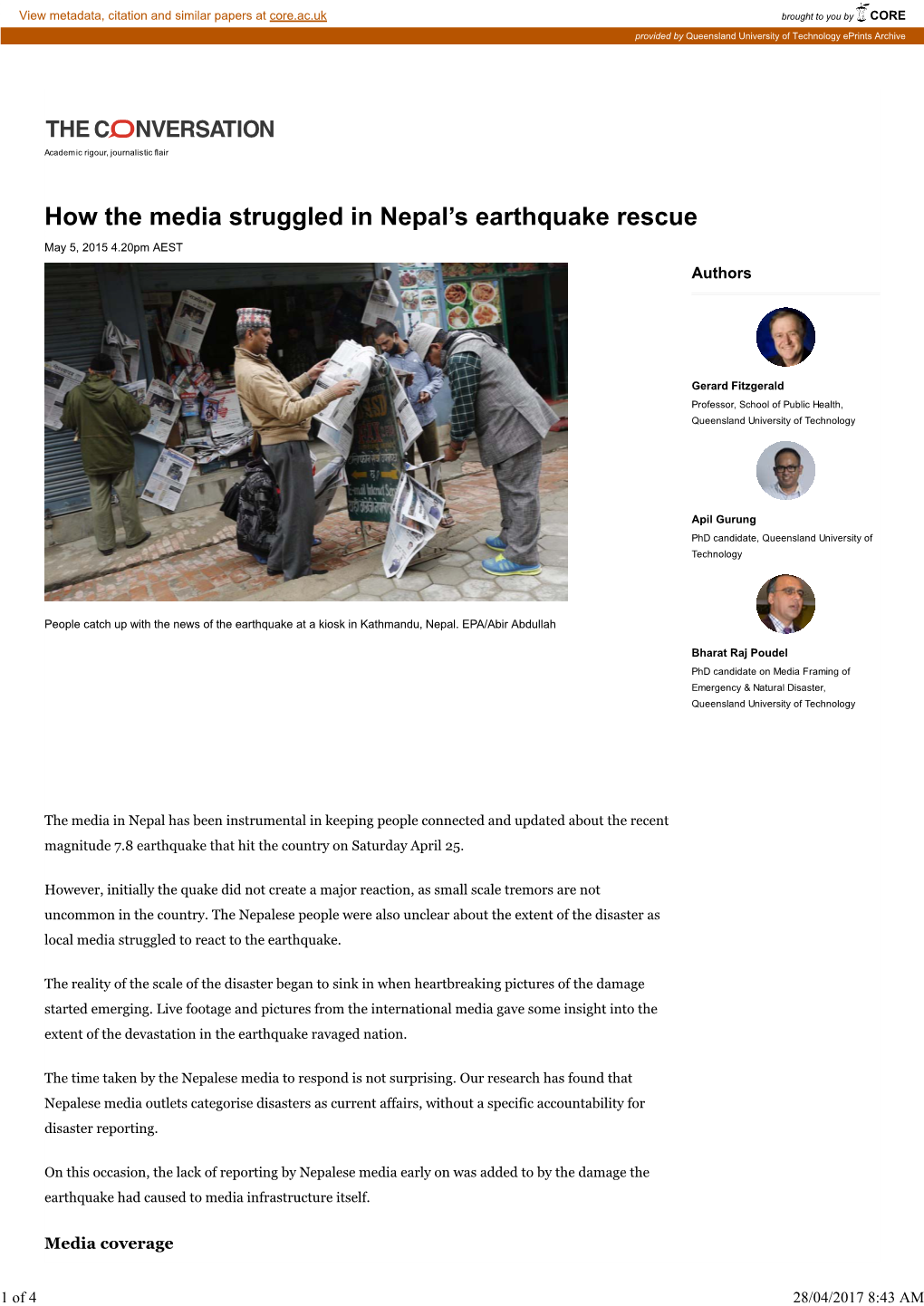 How the Media Struggled in Nepal's Earthquake Rescue