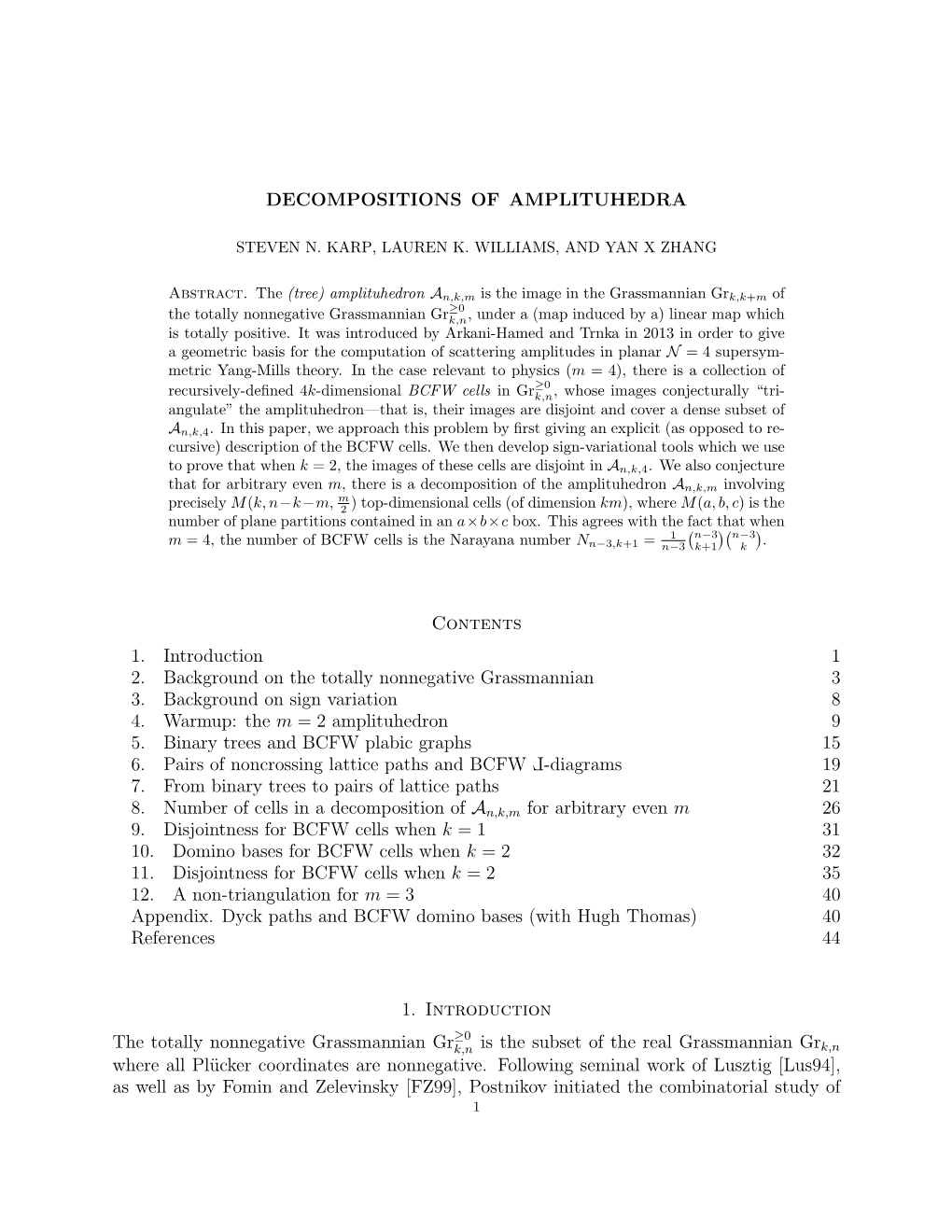 Decompositions of Amplituhedra