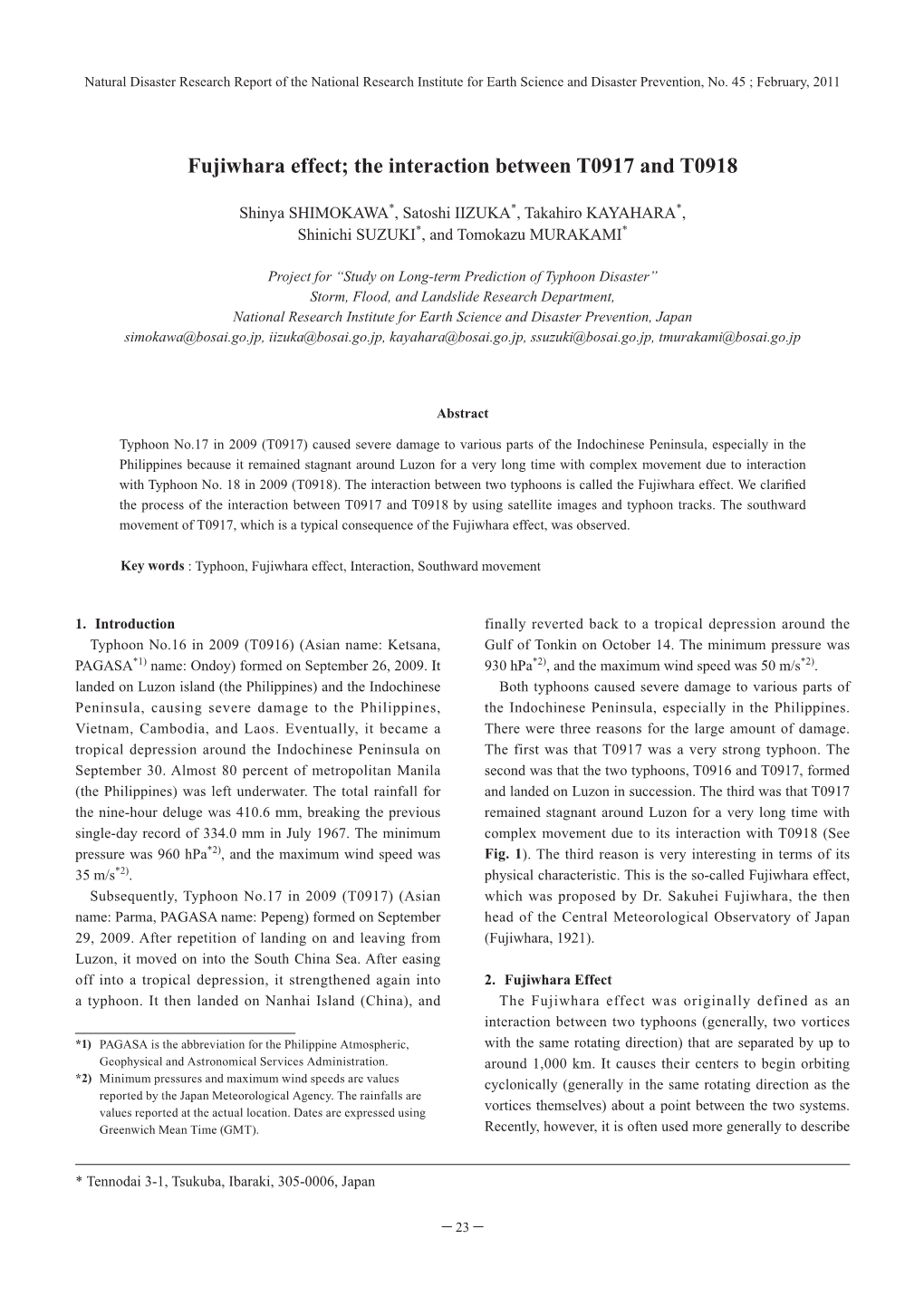 Fujiwhara Effect; the Interaction Between T0917 and T0918