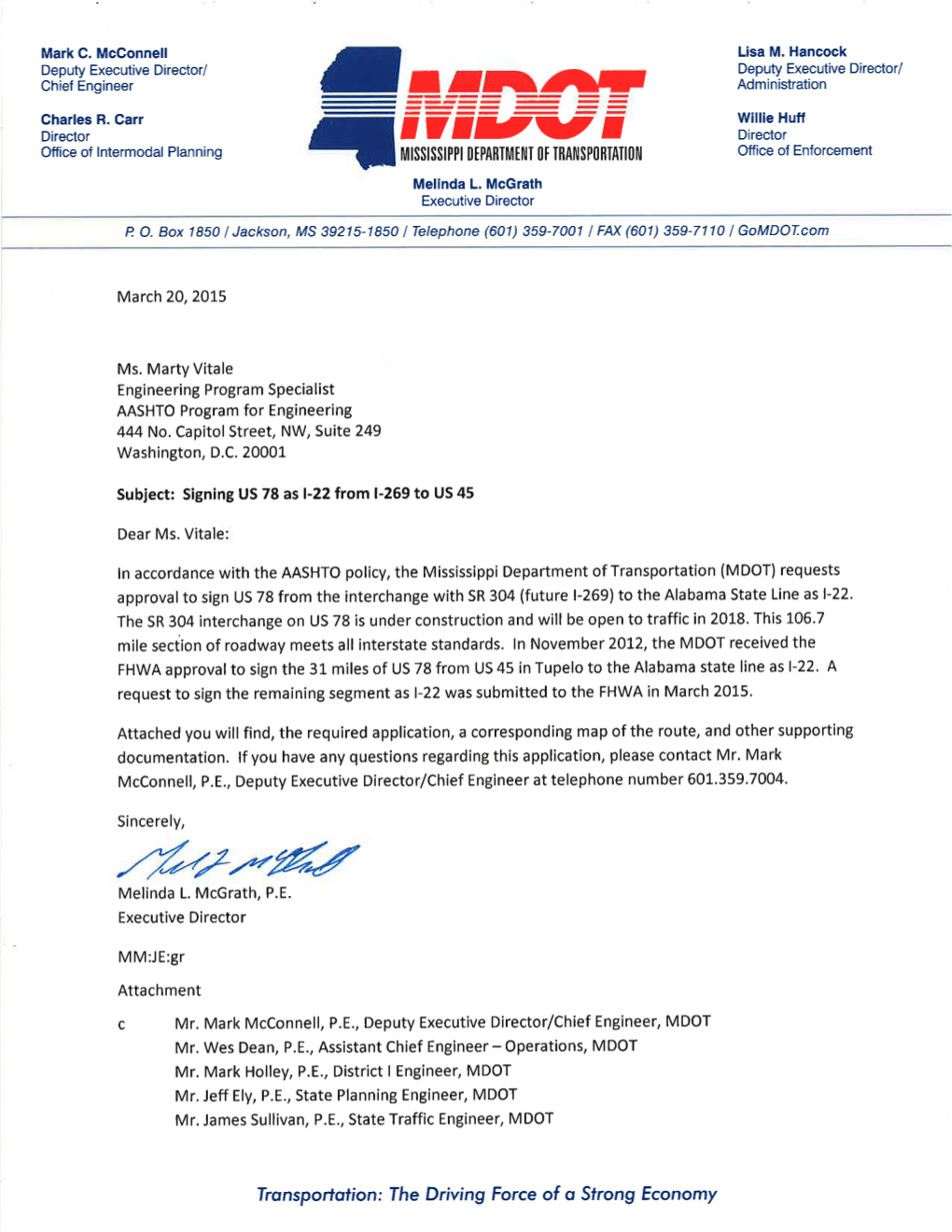 Mississippi I-22 AASHTO Application