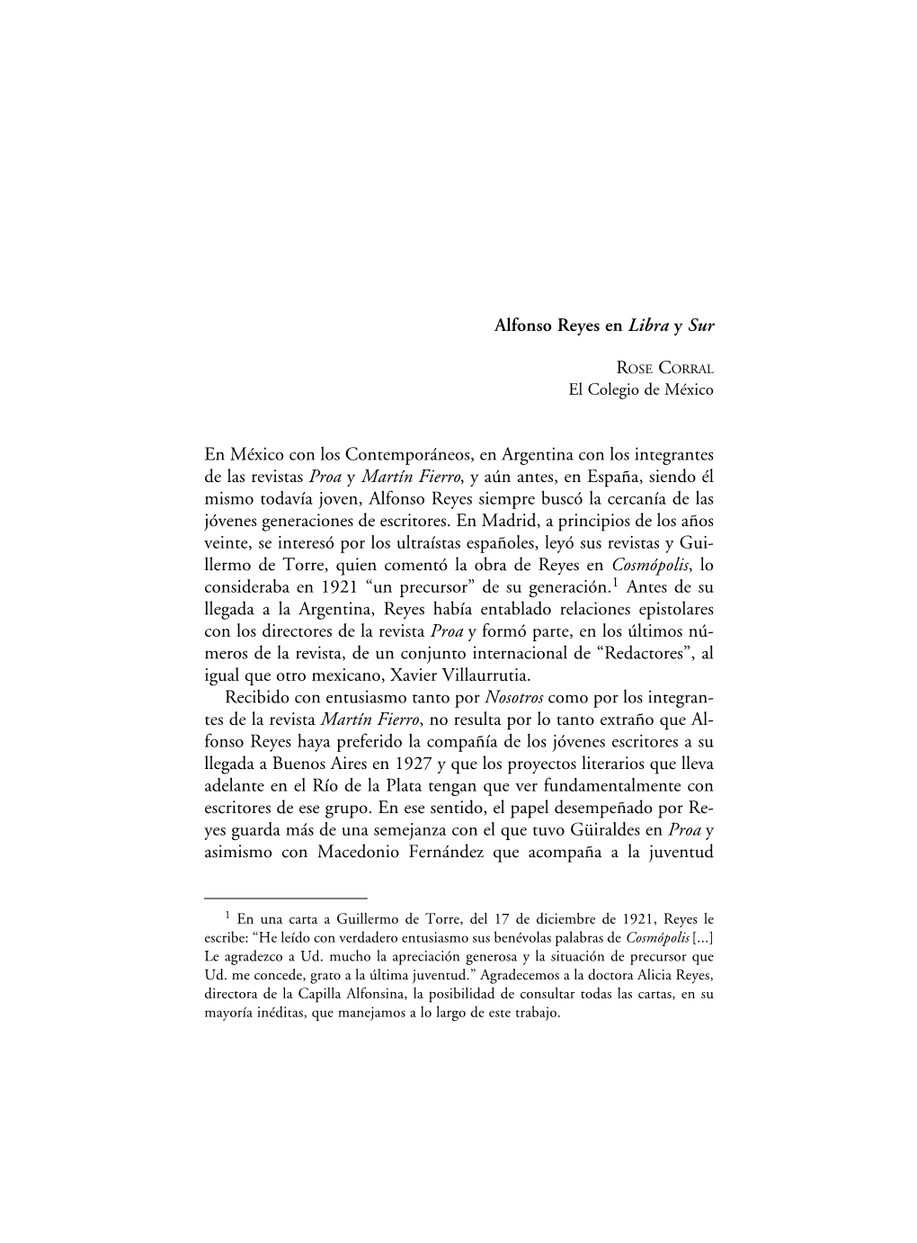 Alfonso Reyes En Libra Y Sur En México Con Los Contemporáneos