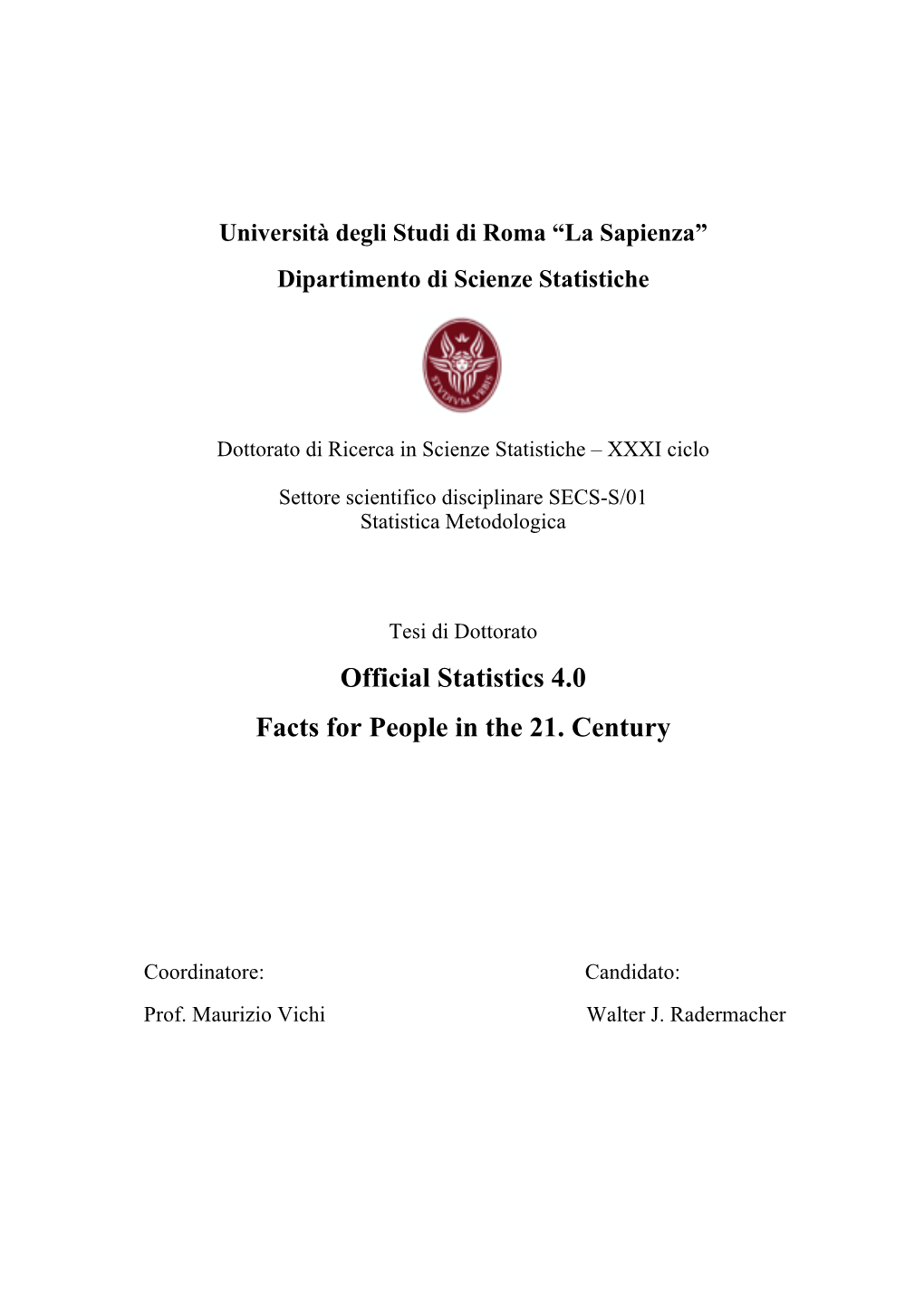 Official Statistics 4.0 Facts for People in the 21. Century