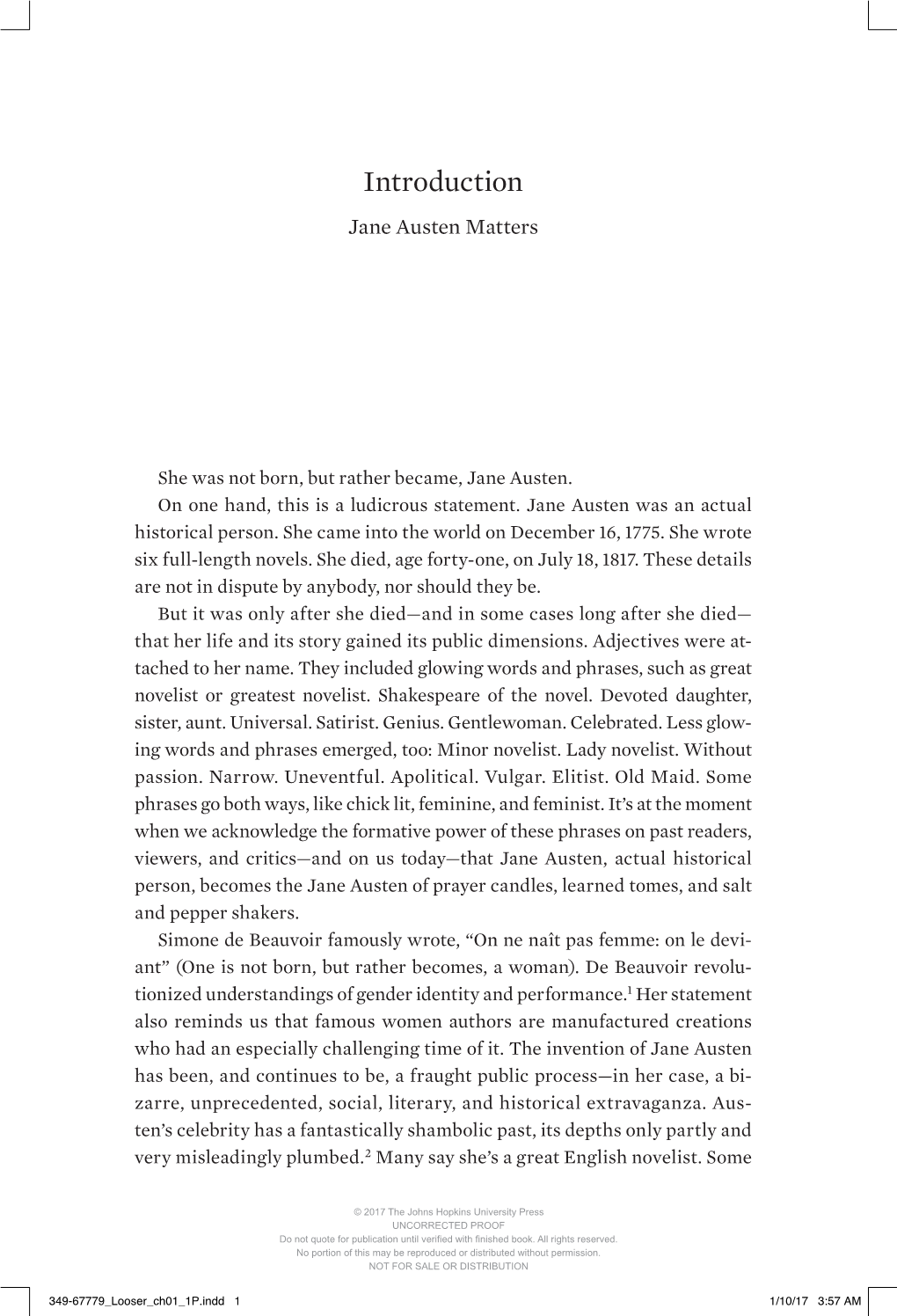 Introduction Jane Austen Matters­