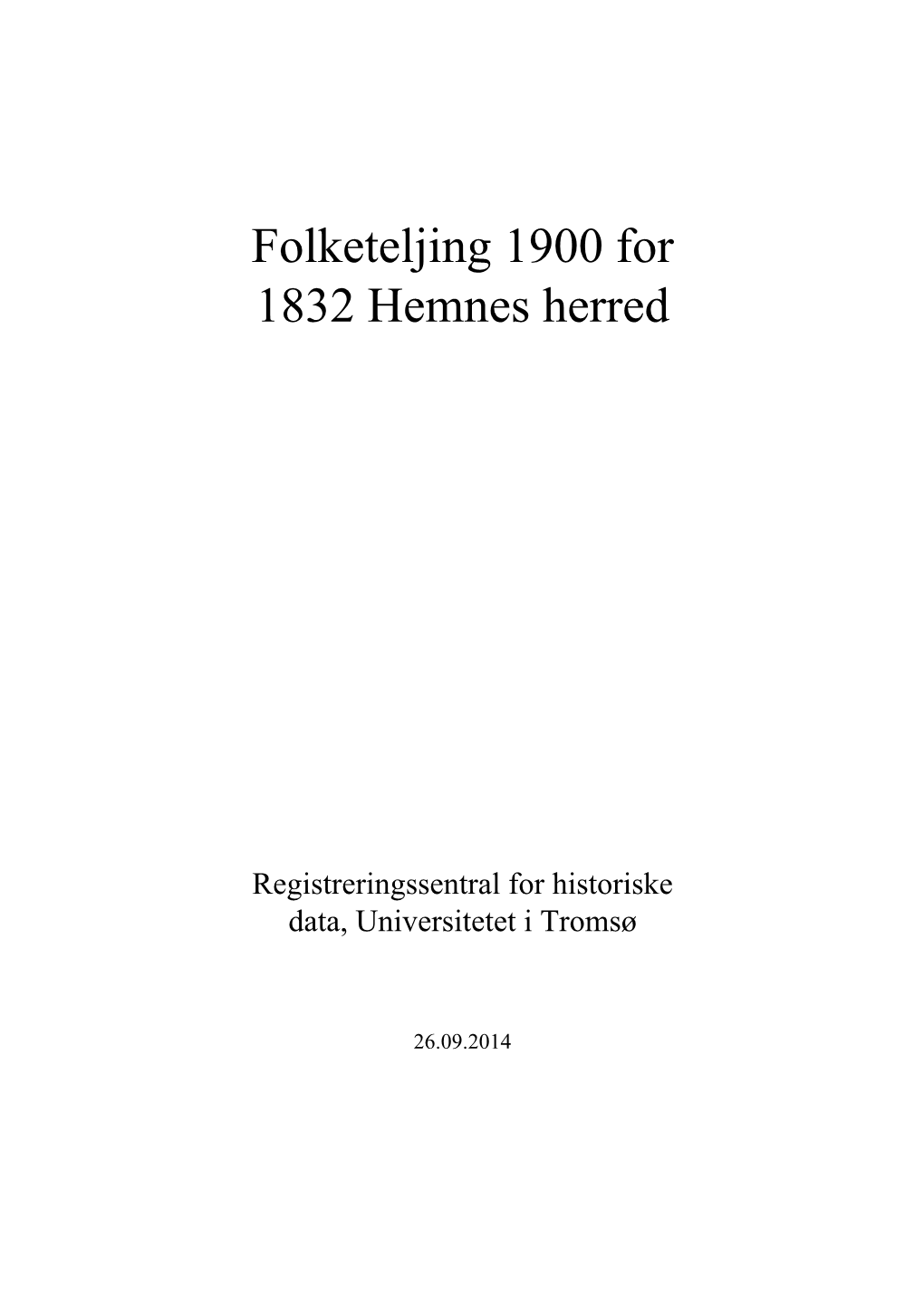 Folketeljing 1900 for 1832 Hemnes Herred