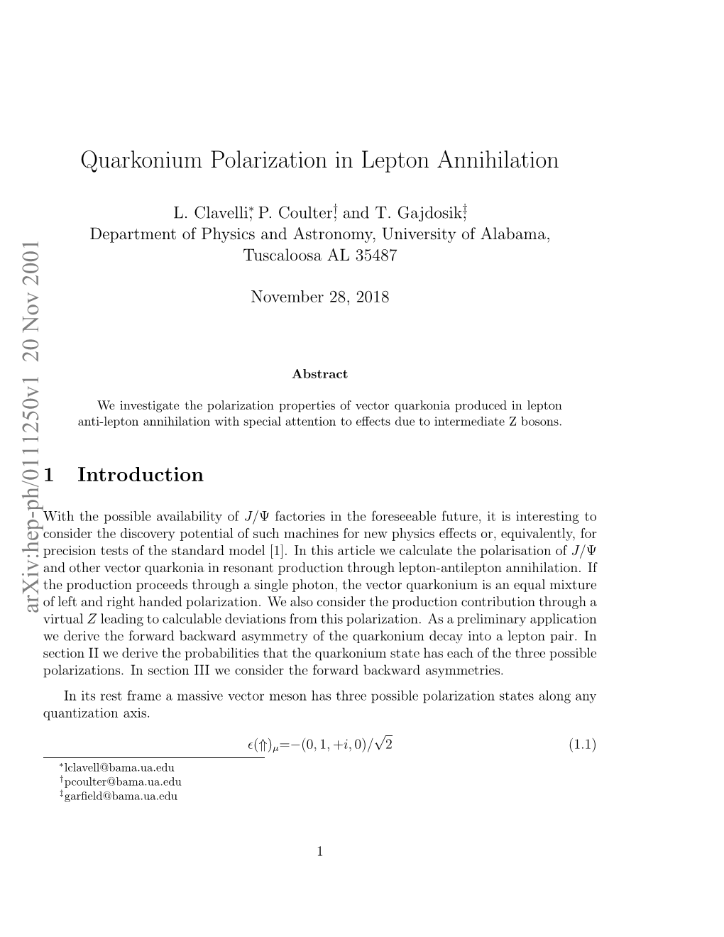 Quarkonium Polarization in Lepton Annihilation