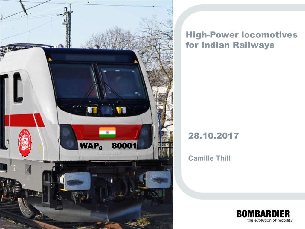 High-Power Locomotives for Indian Railways 28.10.2017
