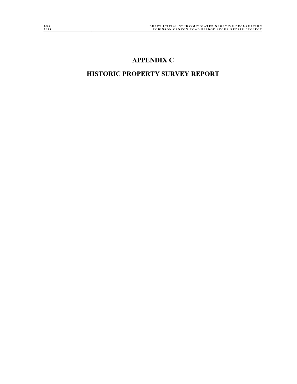 Appendix C Historic Property Survey Report