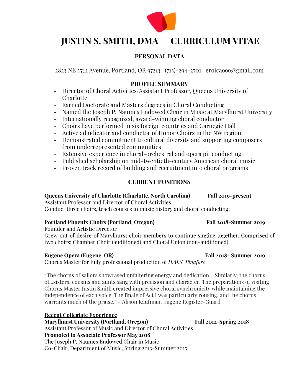 Justin Smith CV