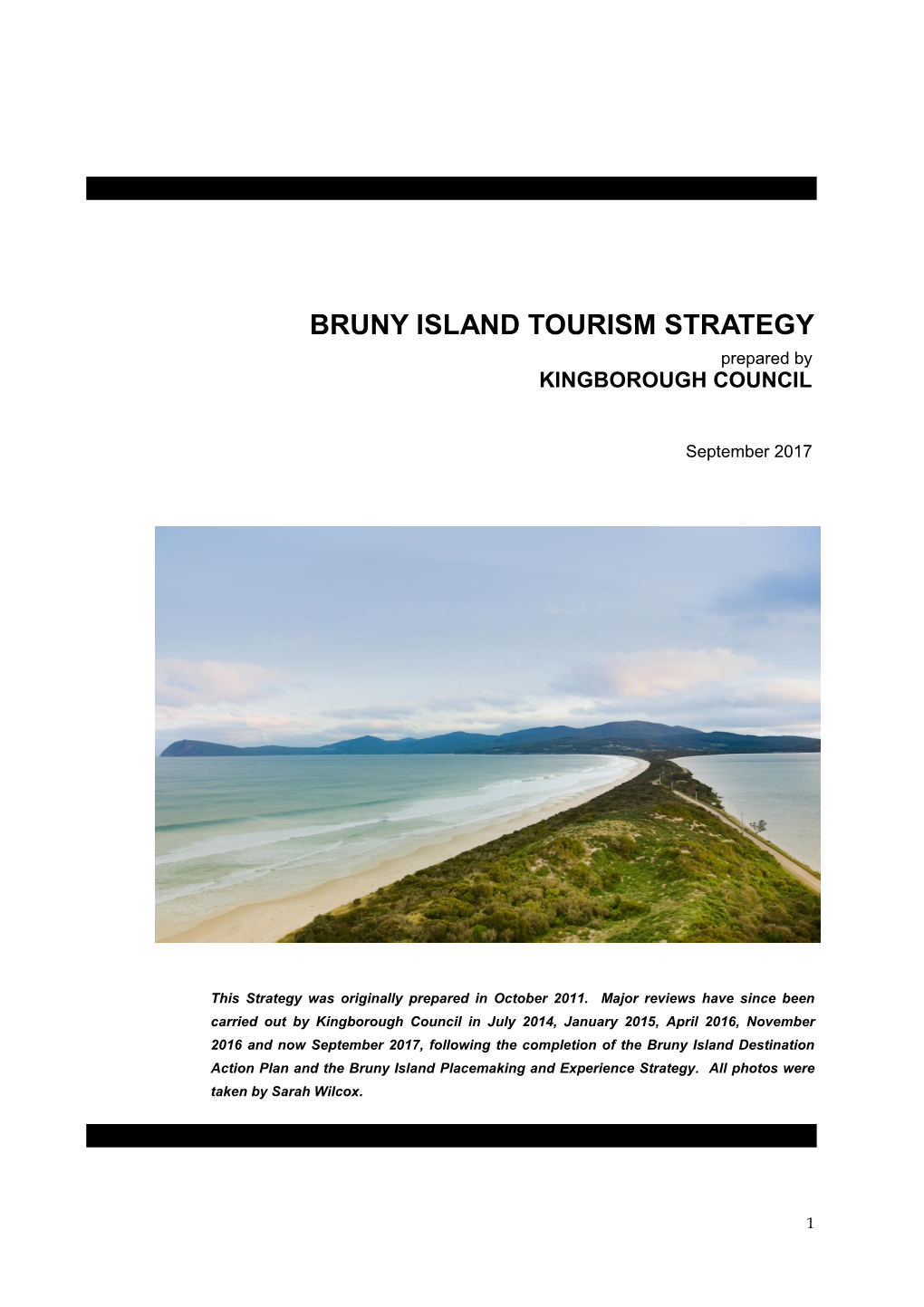 Bruny Tourism Strategy, 2017
