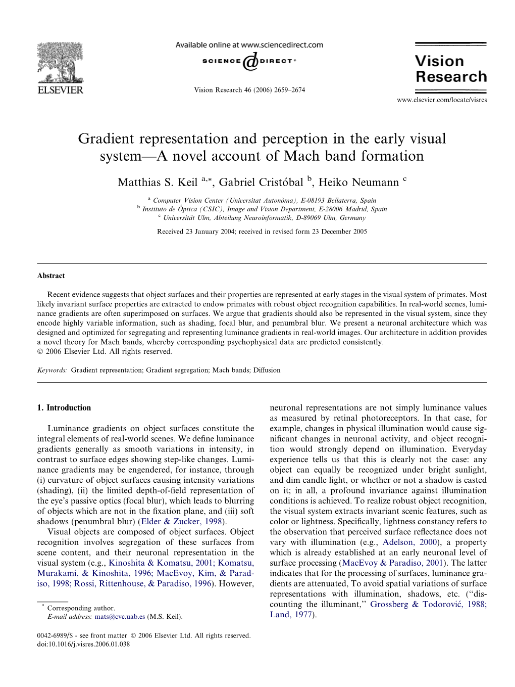 Gradient Representation and Perception in the Early Visual System—A Novel Account of Mach Band Formation